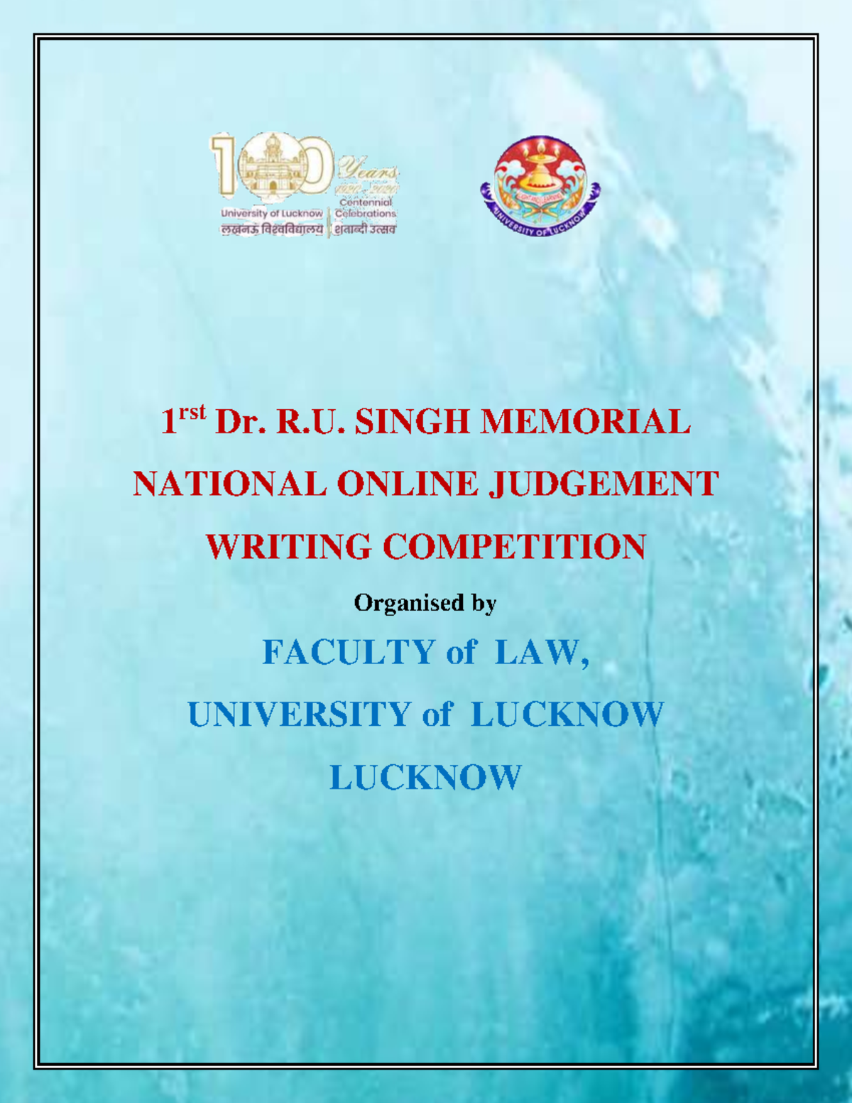 Judgment-Writing-Competition - 1 rst Dr. R. SINGH MEMORIAL NATIONAL ...
