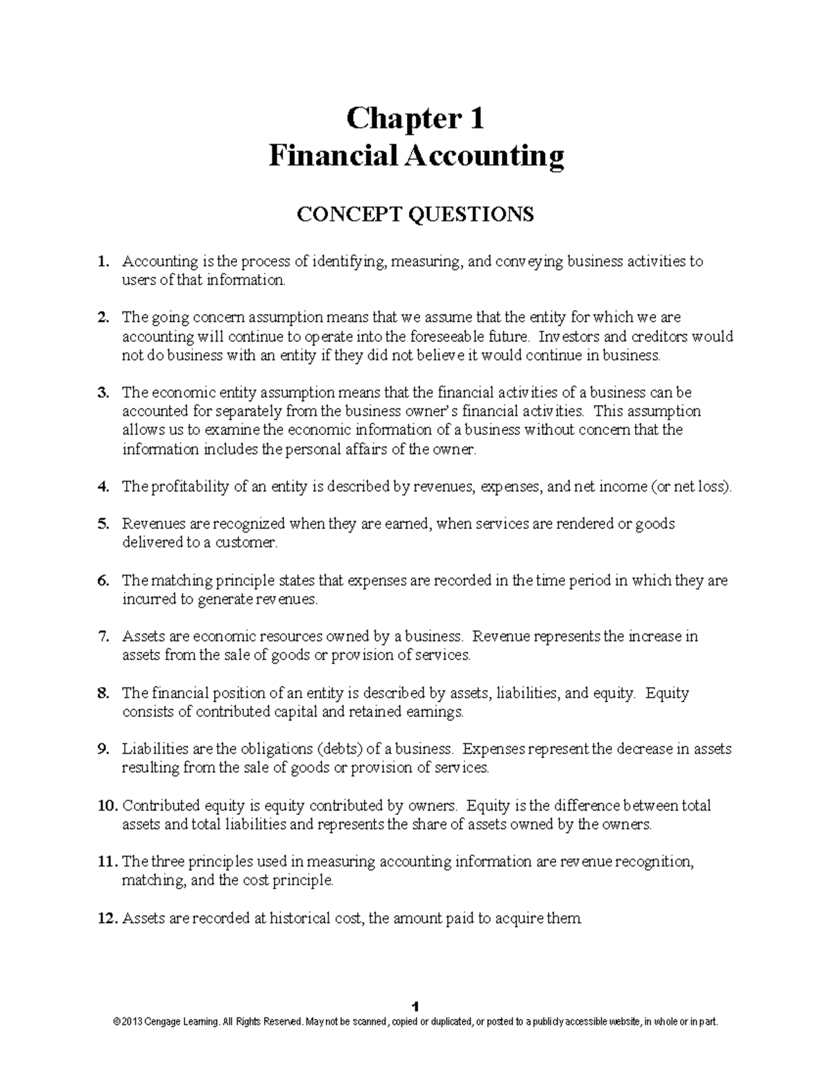 Chapter 1 - Financial Accounting: Key Concepts and Solutions - Studocu