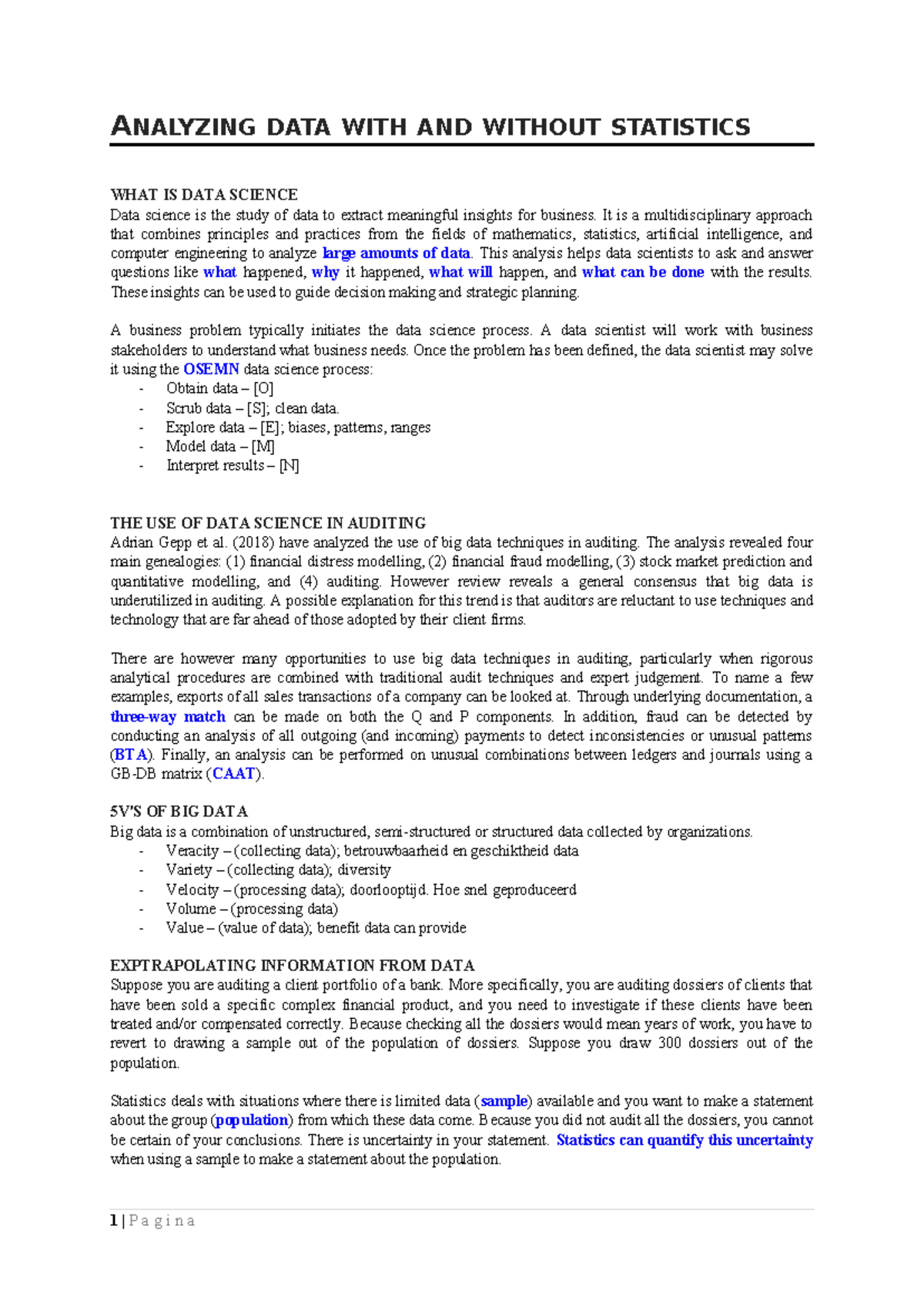 Data Science & Auditing: Insights and Techniques (DSA Summary ...