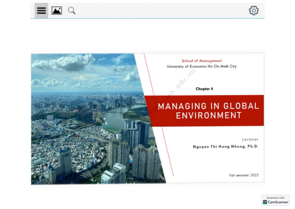 Chapter 4: Managing in a Global Environment (MGT 101) - Fall 2025 - Studocu