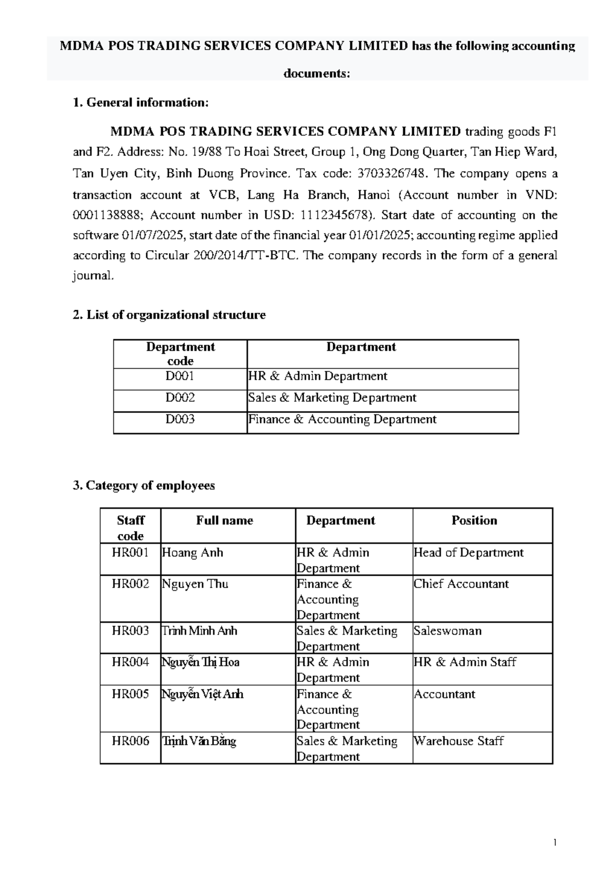MDMA POS Trading Services Co. Ltd: Accounting Practice 2 - Studocu