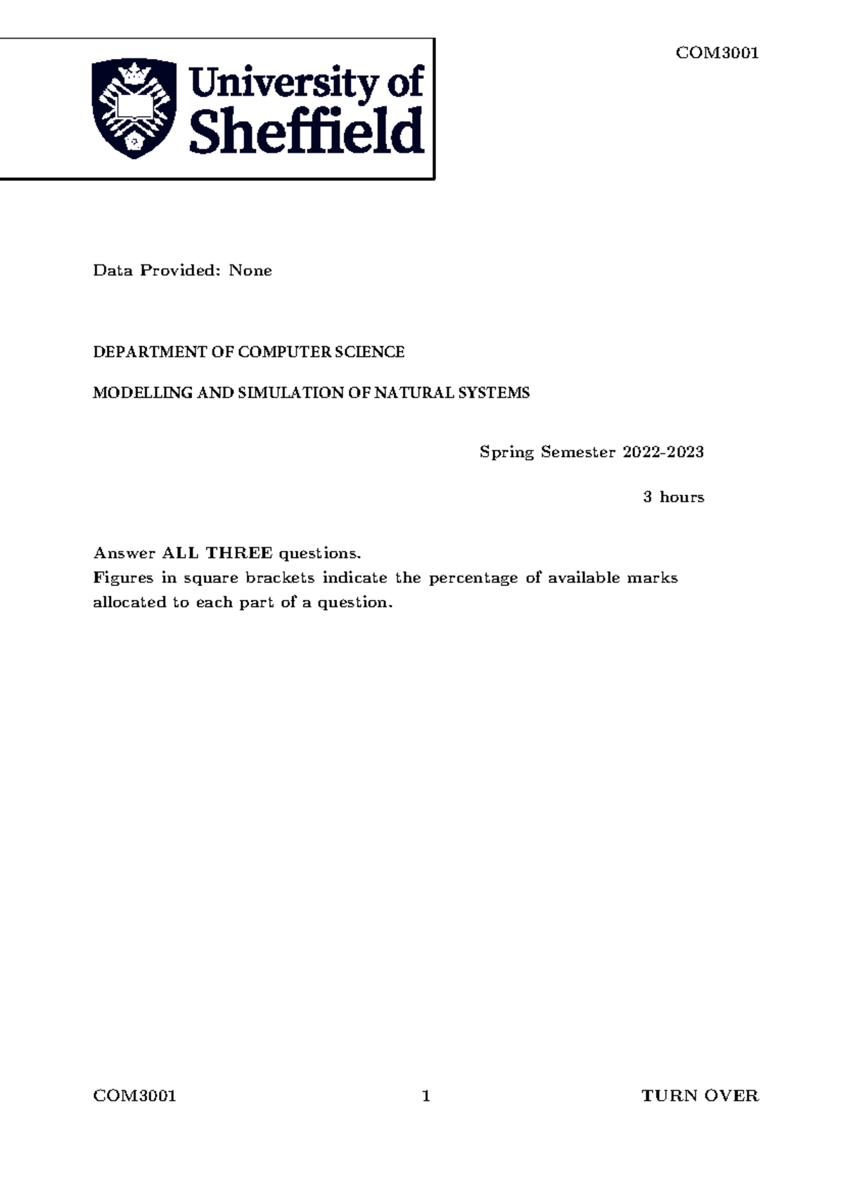 2022-23 - Exam paper - Data Provided: None DEPARTMENT OF COMPUTER ...