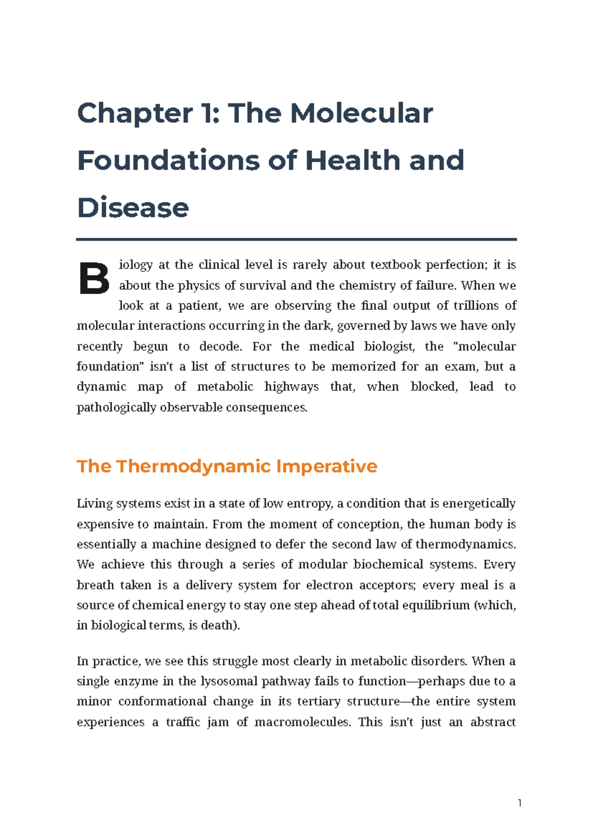 Chapter 1: Molecular Foundations of Health & Disease (Bio 101) - Studocu