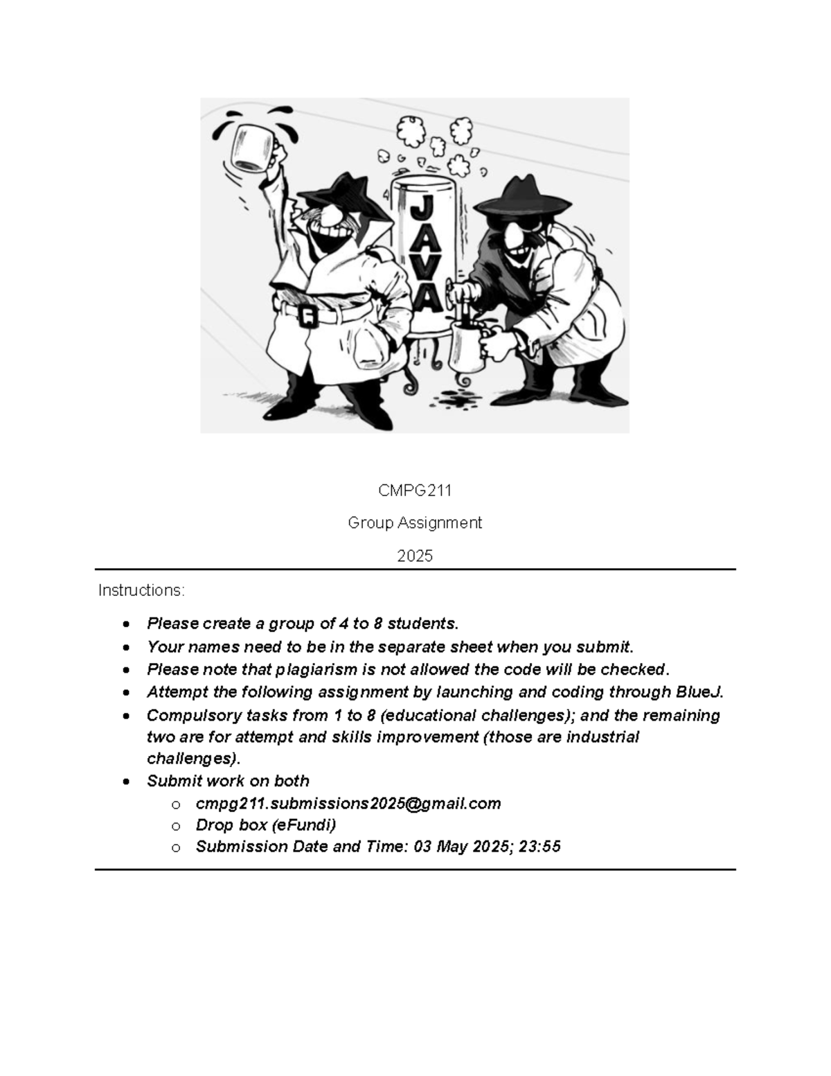 CMPG 2025: Group Assignment Overview and Instructions - Studocu