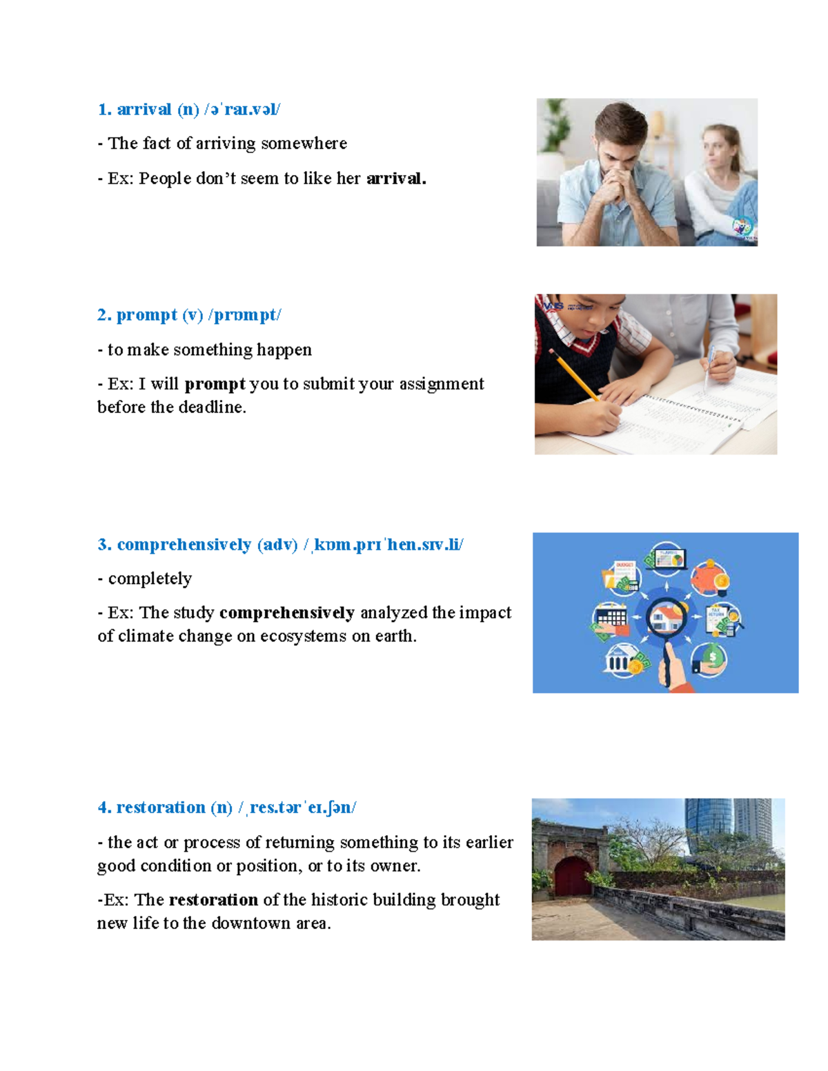 Academic Vocabulary List W9: Key Terms & Examples - Studocu