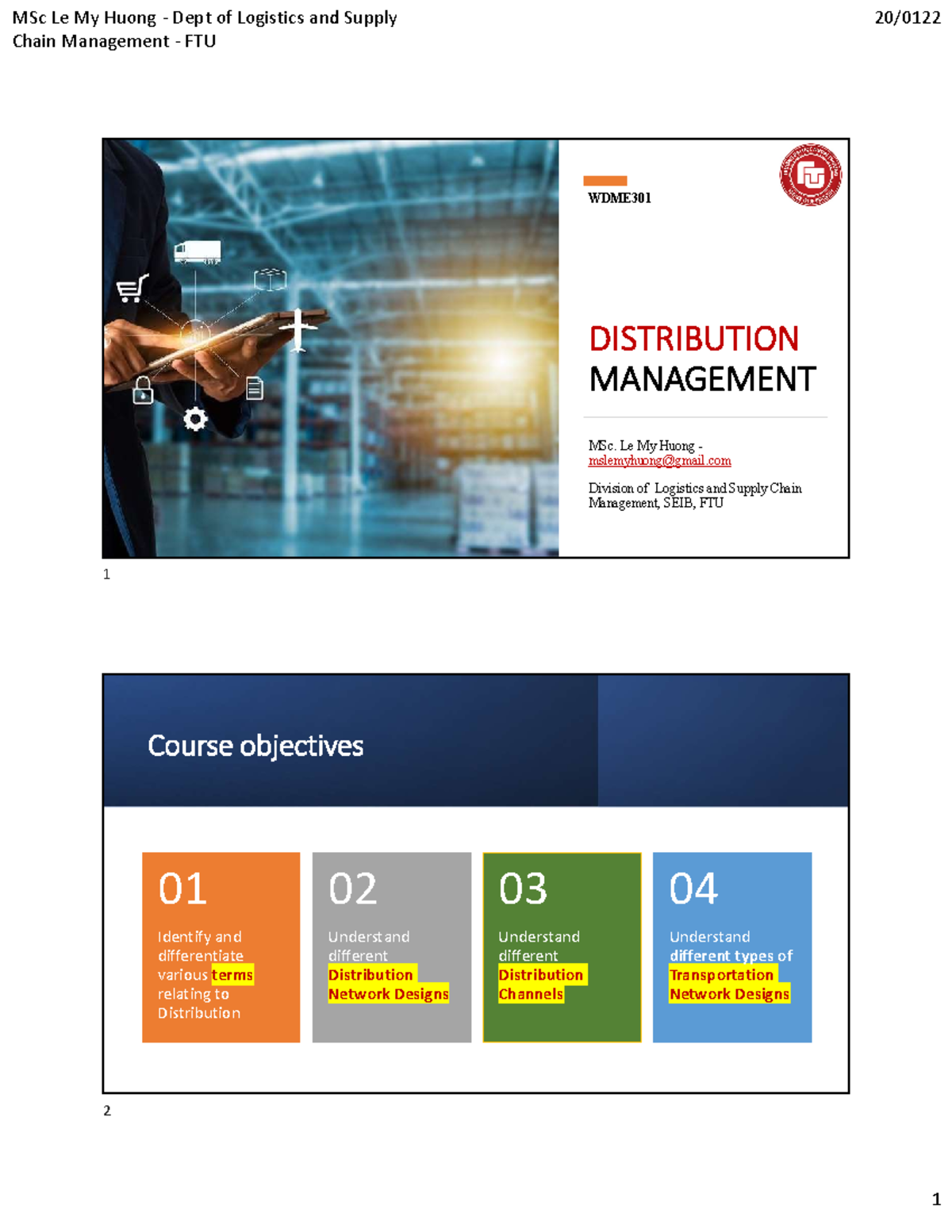 WDME301-C7 - Summary of Distribution Management Course Materials - Studocu