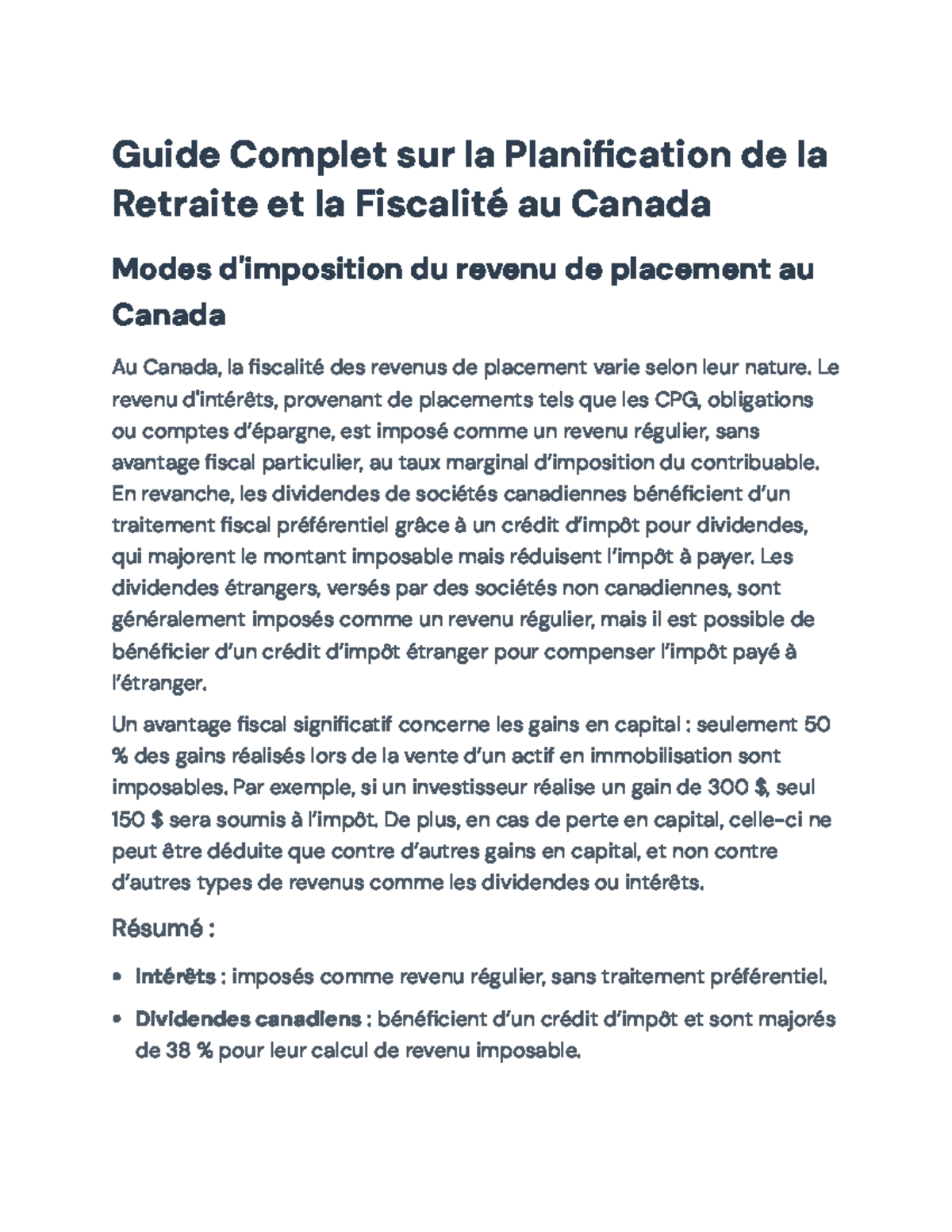 Guide Complet sur la Planification de la Retraite et Fiscalité au ...