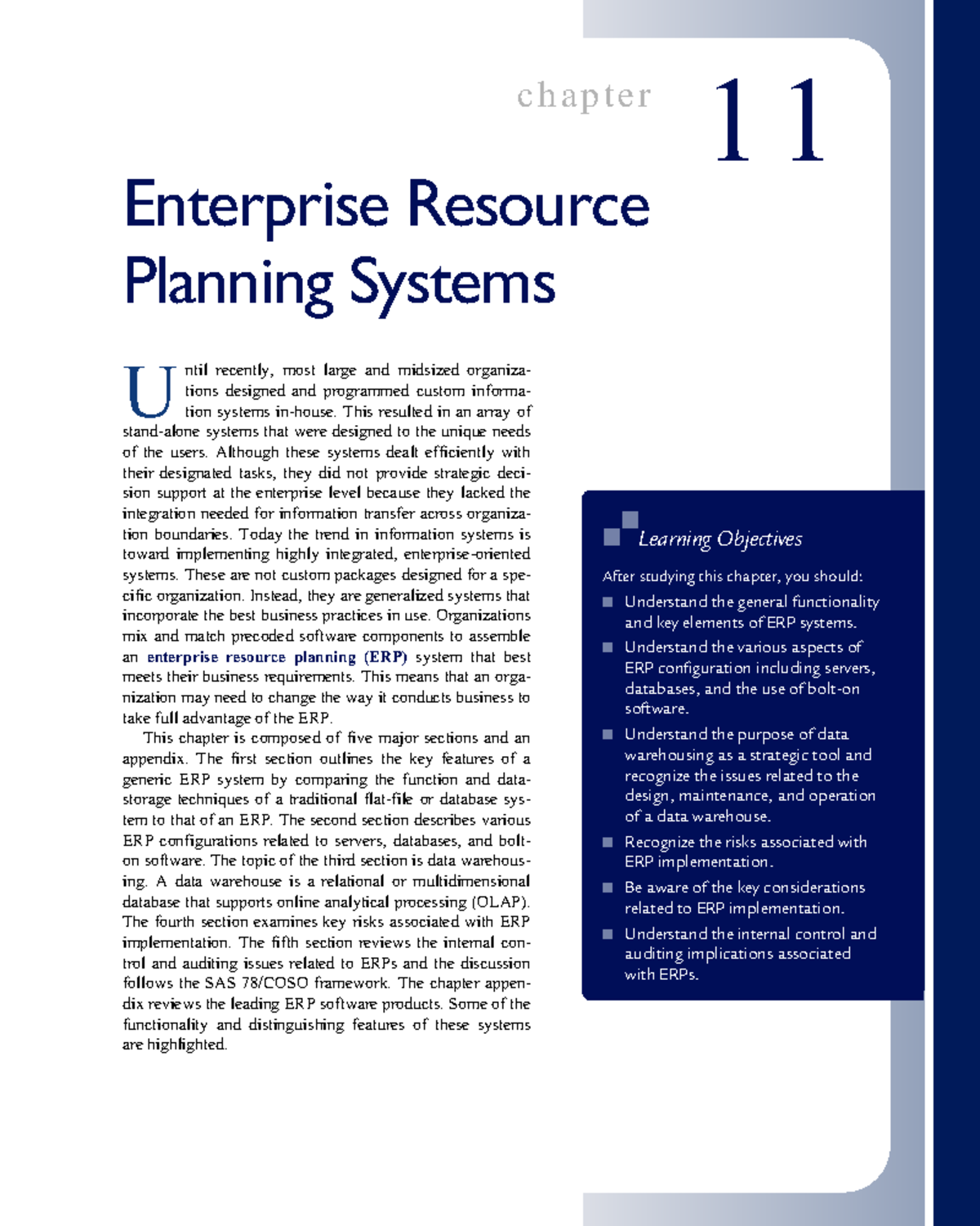 ERP Systems: Chapter 11 Overview and Key Concepts Analysis - Studocu