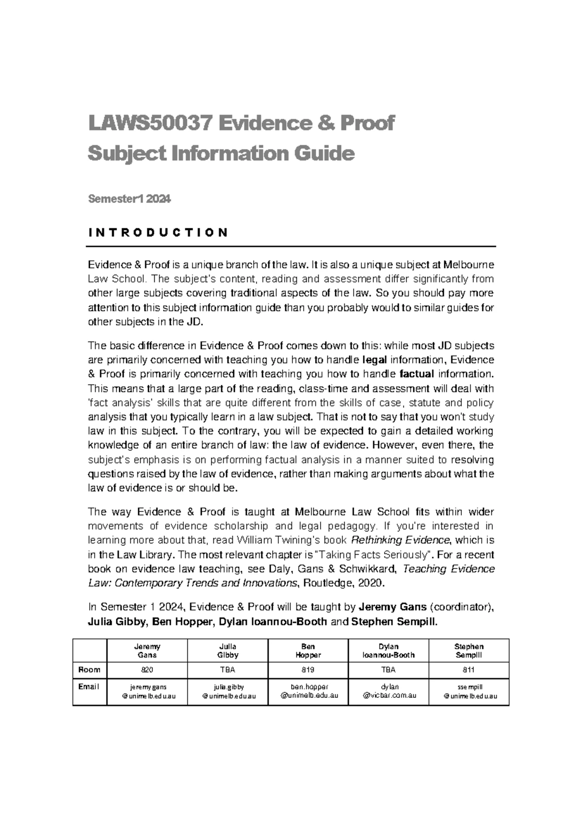LAWS 50037 Evidence Proof Take Home Exam - Semester 1 2023 - Studocu