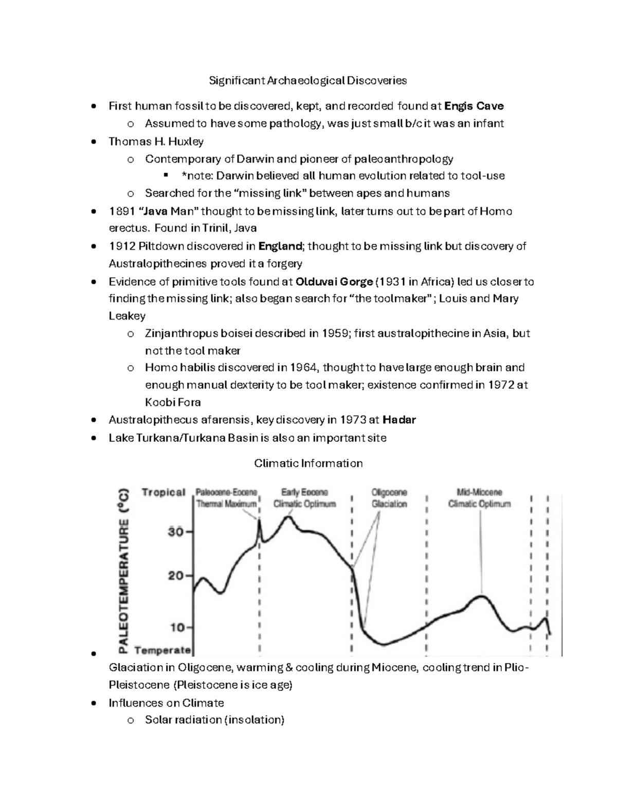 Human Ev Final Study Guide - Significant Archaeological Discoveries ...