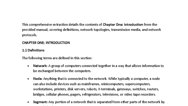Chapter 1: Introduction to Networking Concepts and Protocols - Studocu