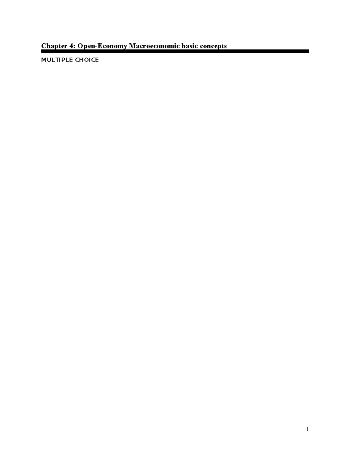 Chapter 4: Key Concepts in Open Economy Macroeconomics - Studocu