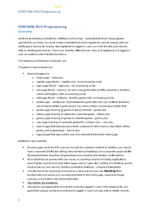 RMIT COSC 2398 SE Fundamentals Group Project Stage 1 Overview and ...