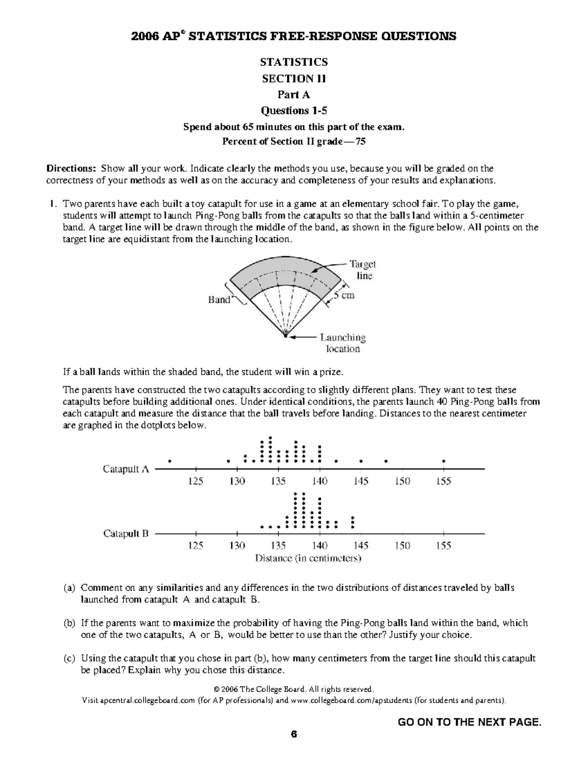 2006 AP Statistics FRQ Exam Questions and Solutions - Studocu