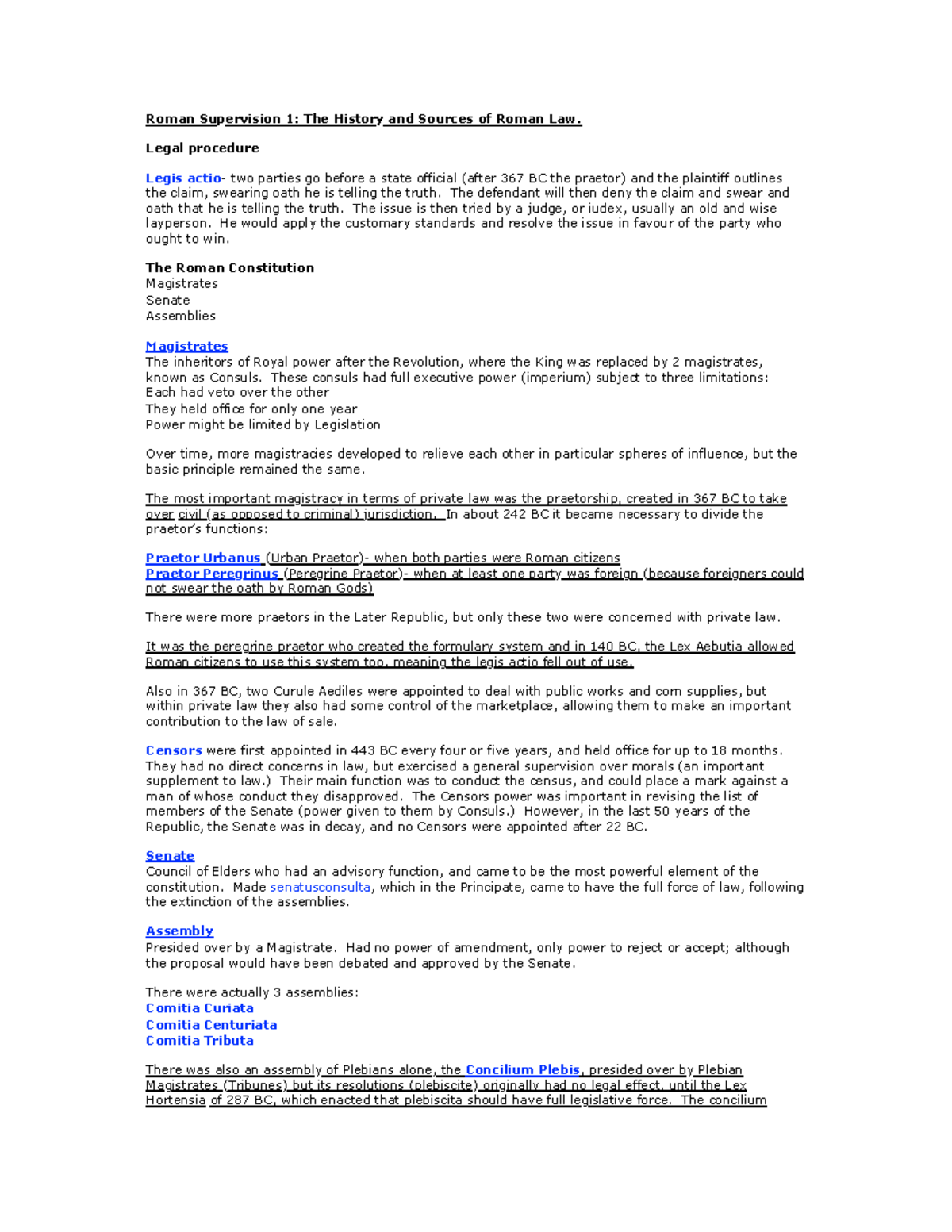 Roman Law Overview - Bible-2 Lecture Notes - Studocu