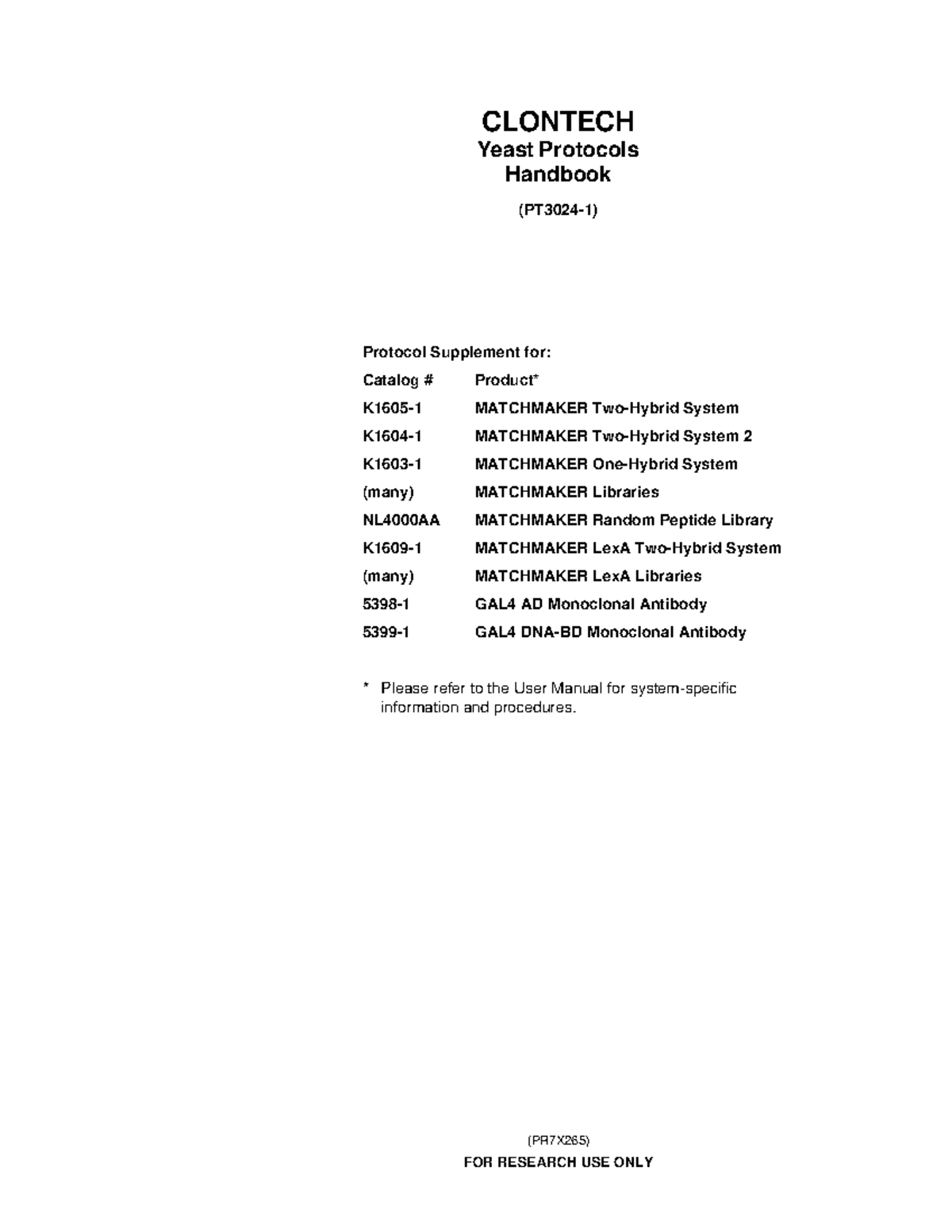 Yeast Protocols Handbook for MATCHMAKER Systems (PT3024-1) - Studocu
