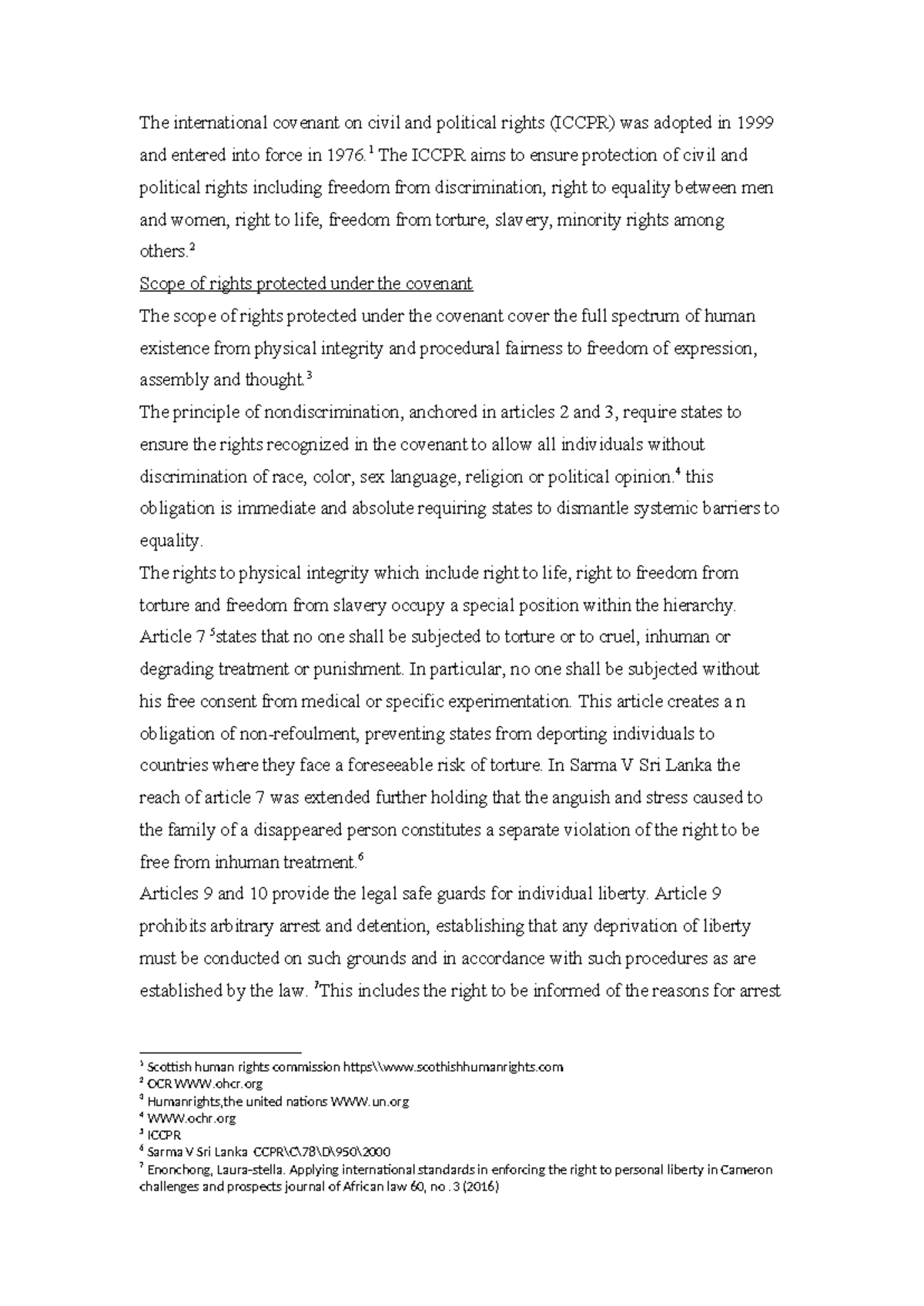 ICCPR: Comprehensive Overview of Civil and Political Rights - Studocu
