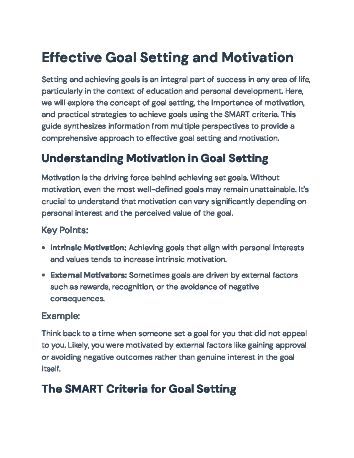 Effective Goal Setting and Motivation: A Comprehensive Guide ...