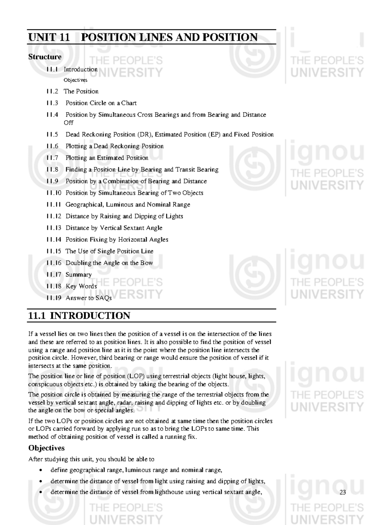 Unit 11: Position Lines and Position Fixing Techniques - Studocu