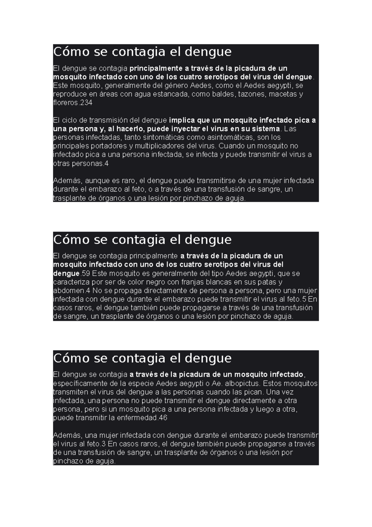 El dengue - Cómo se contagia el dengue El dengue se contagia ...