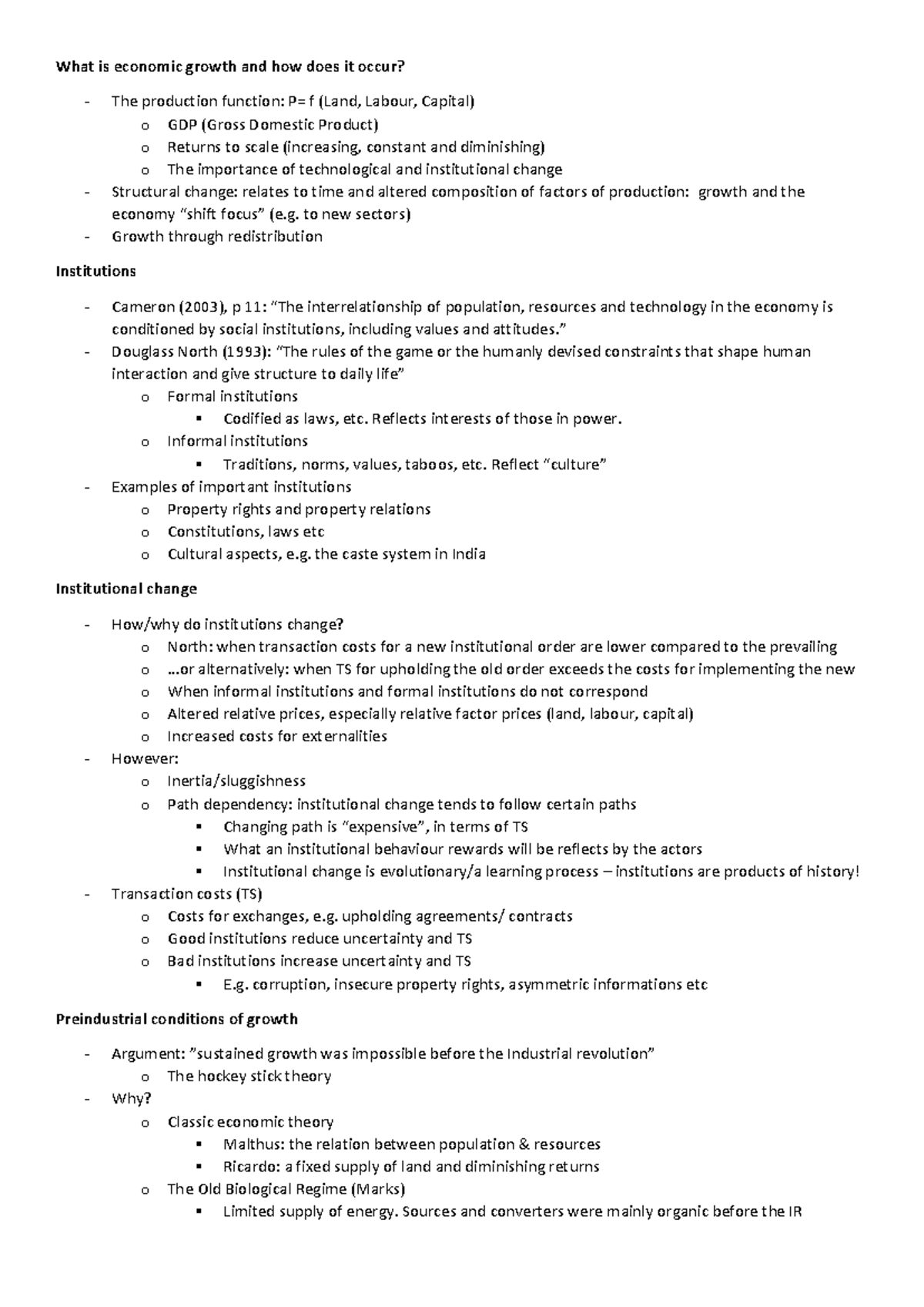 Econ 101 - Summary of Economic History Level 1 Notes - Studocu