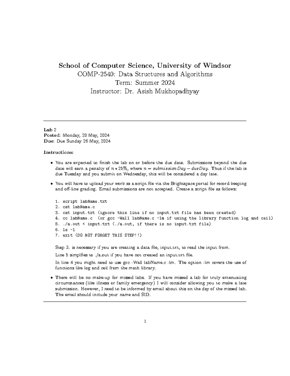 COMP 2540: Lab 2 - Maximum Subsequence Problem Explanation - Studocu