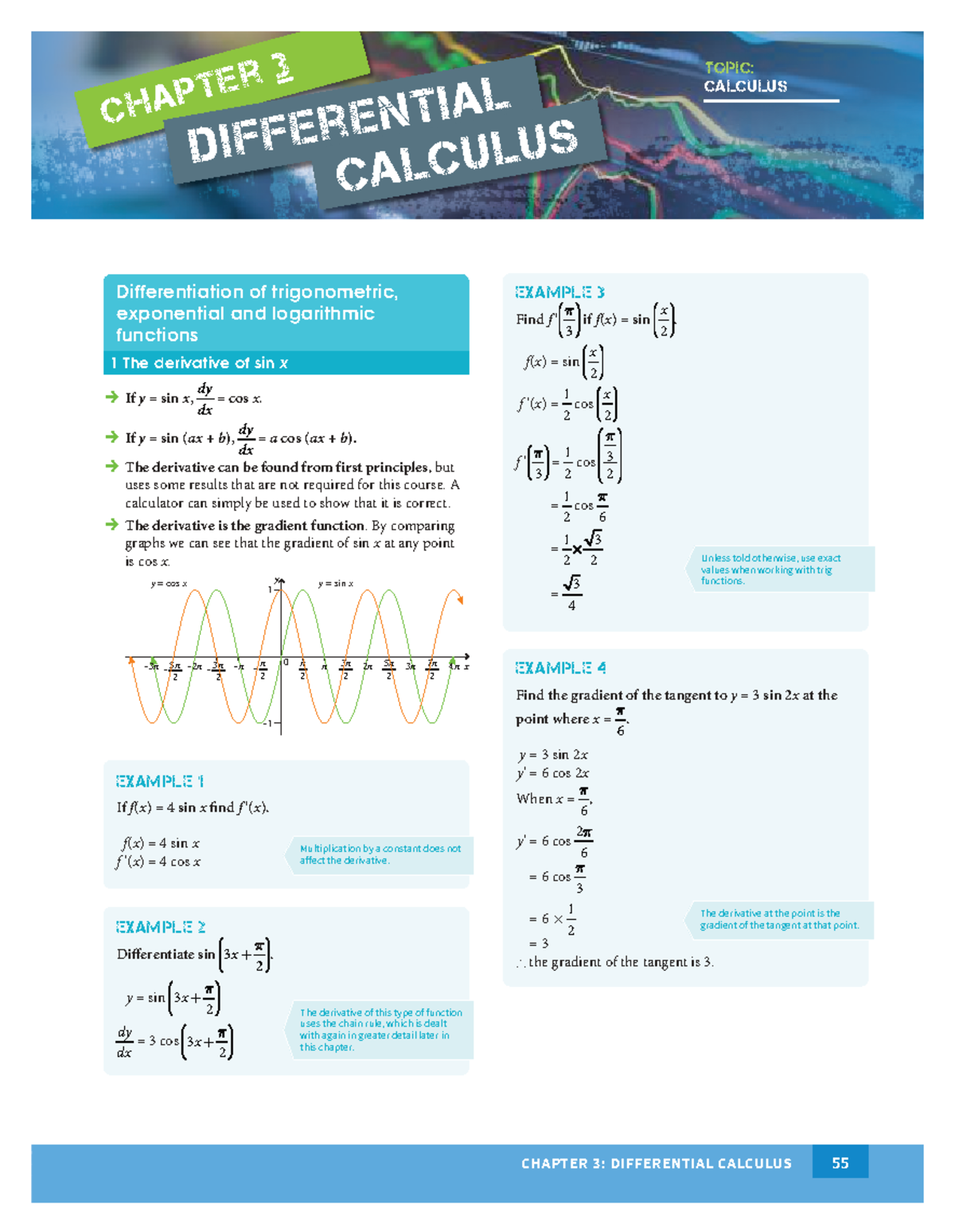 Differential Calculus: Chapter 3 - Derivatives of Trig, Exponential ...