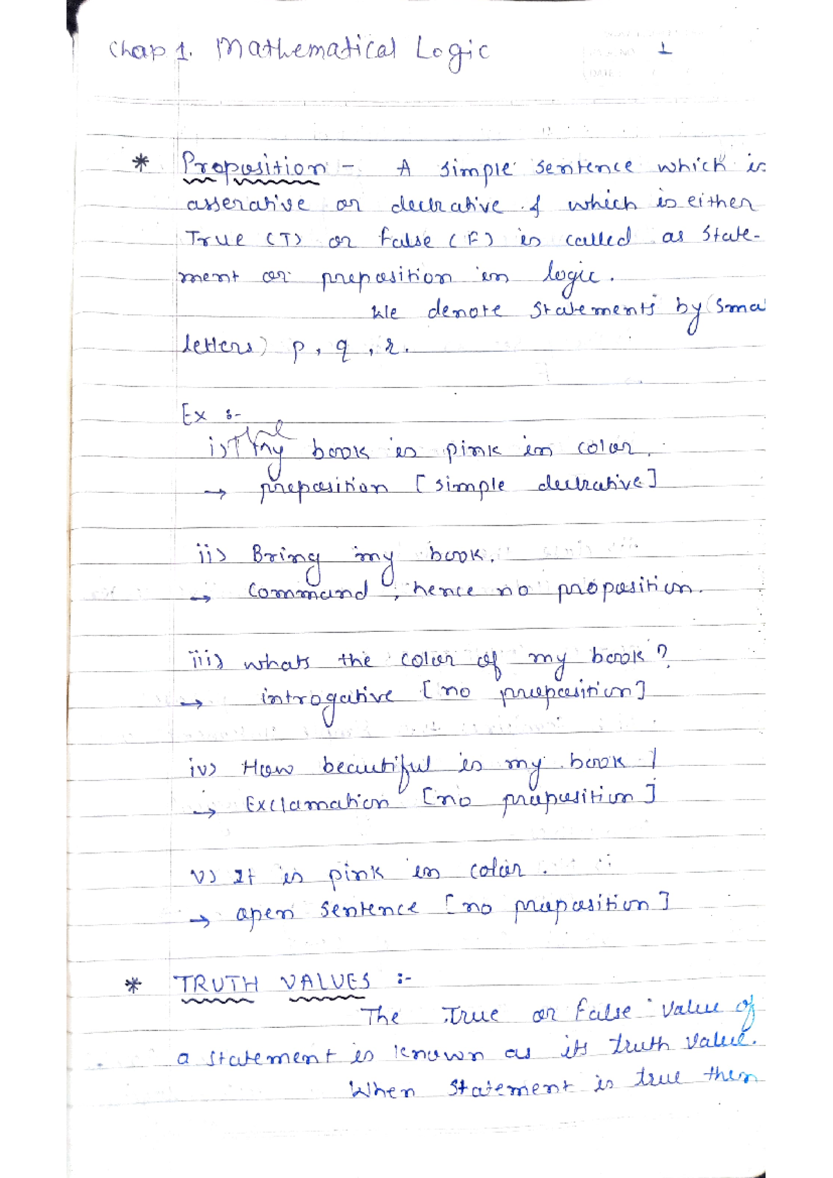 Chap. 2. Notes on Mathematical Logic Concepts and Principles - Studocu