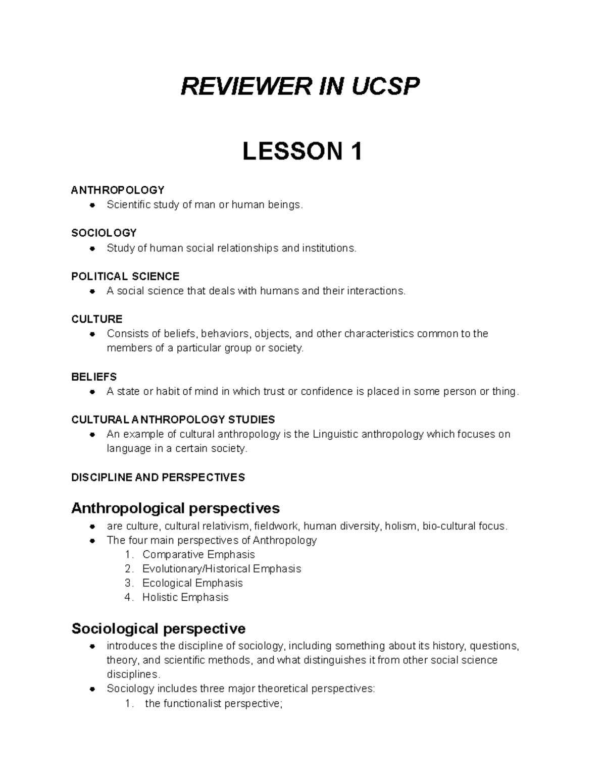 Reviewer-IN-UCSP - 0331 - REVIEWER IN UCSP LESSON 1 ANTHROPOLOGY ...