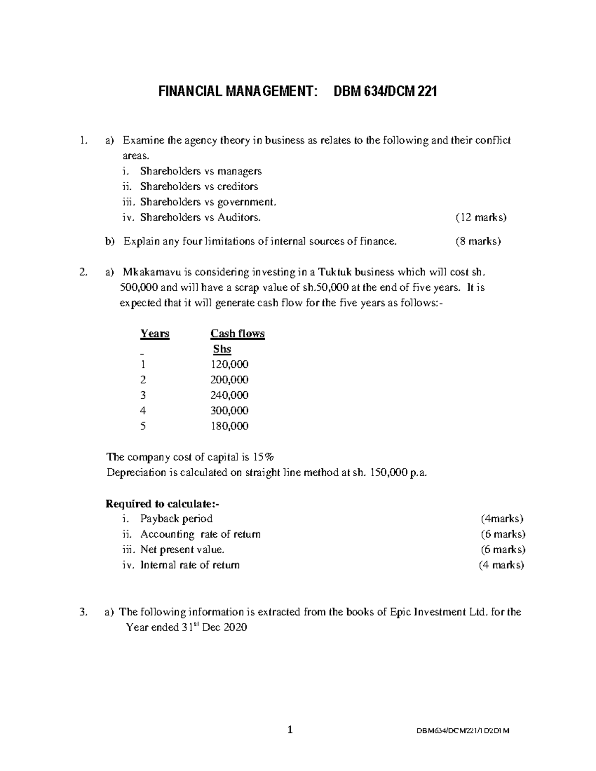 DBM 634 Financial Management Midterm Exam Notes and Guidelines - Studocu