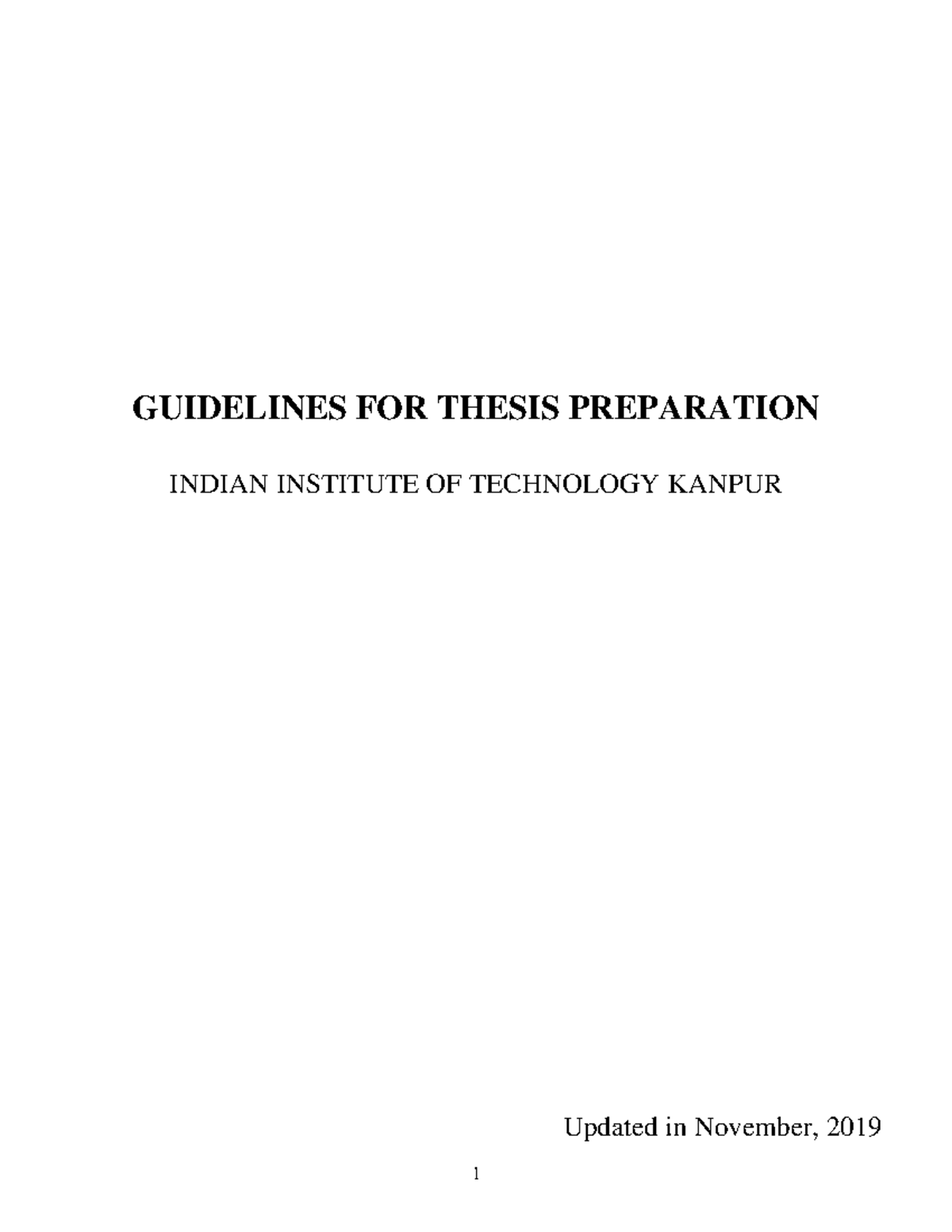 Thesis Preparation Guidelines for IIT Kanpur (Updated Nov 2019) - Studocu