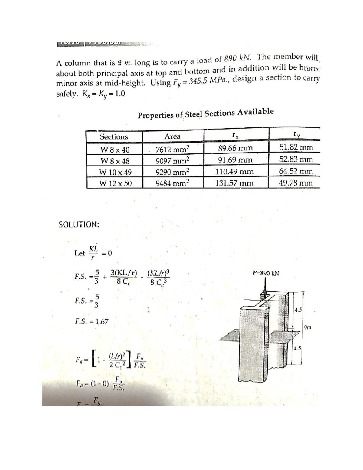 Compression Member Design Example for Structural Steel (R 485) - Studocu