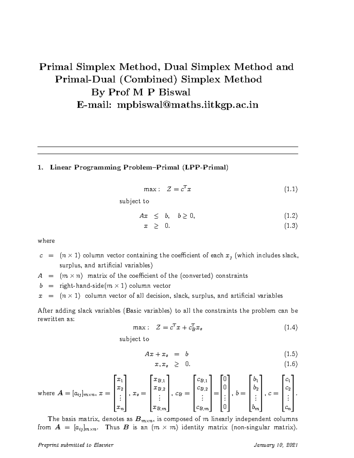 Simplex Methods for LPP - Primal Simplex Method, Dual Simplex Method ...