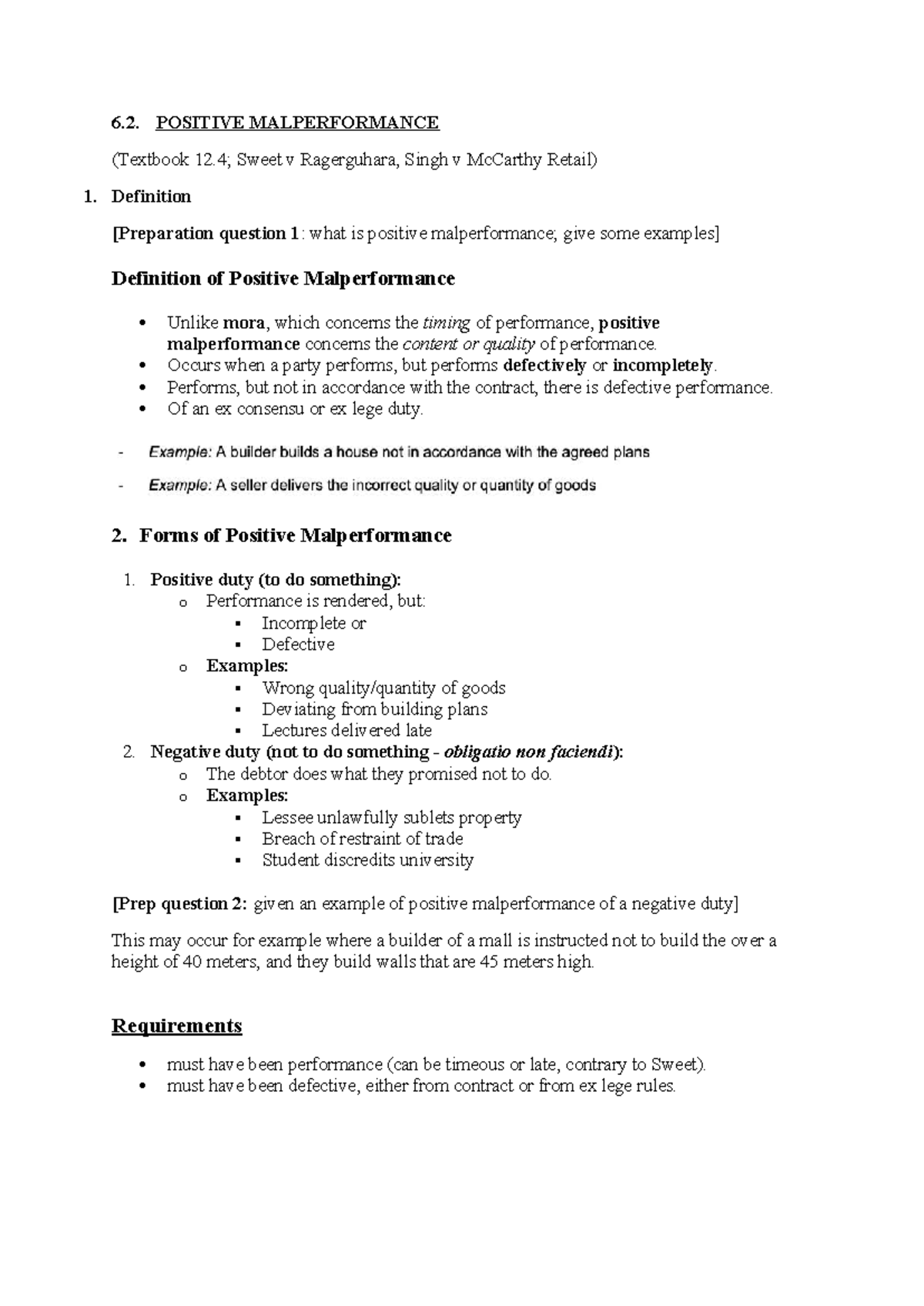 6.2 Positive Malperformance: Understanding Defective Performance in ...