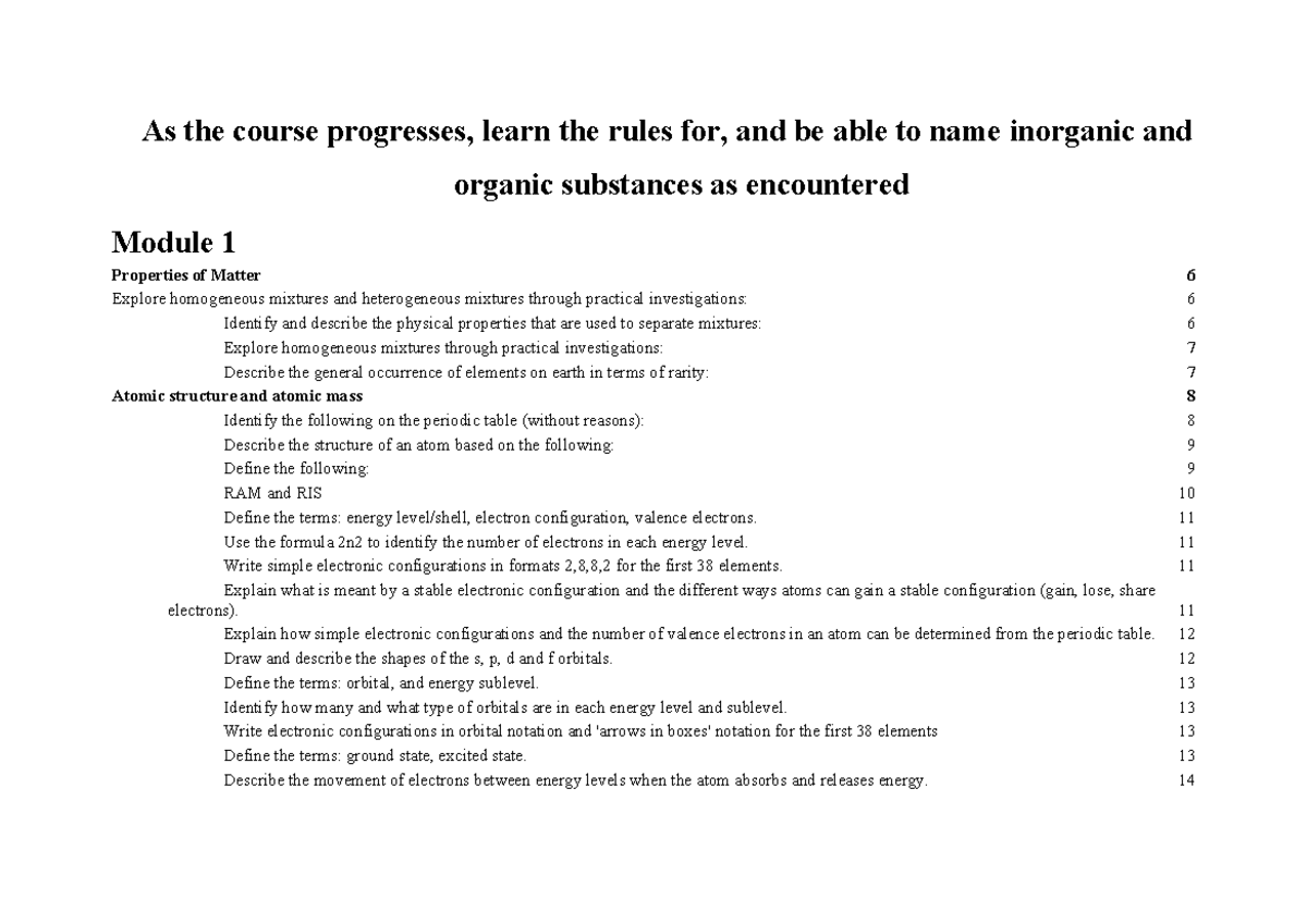 Chemistry Study Notes - Final Exam (CHEM 101) on Atomic Structure ...