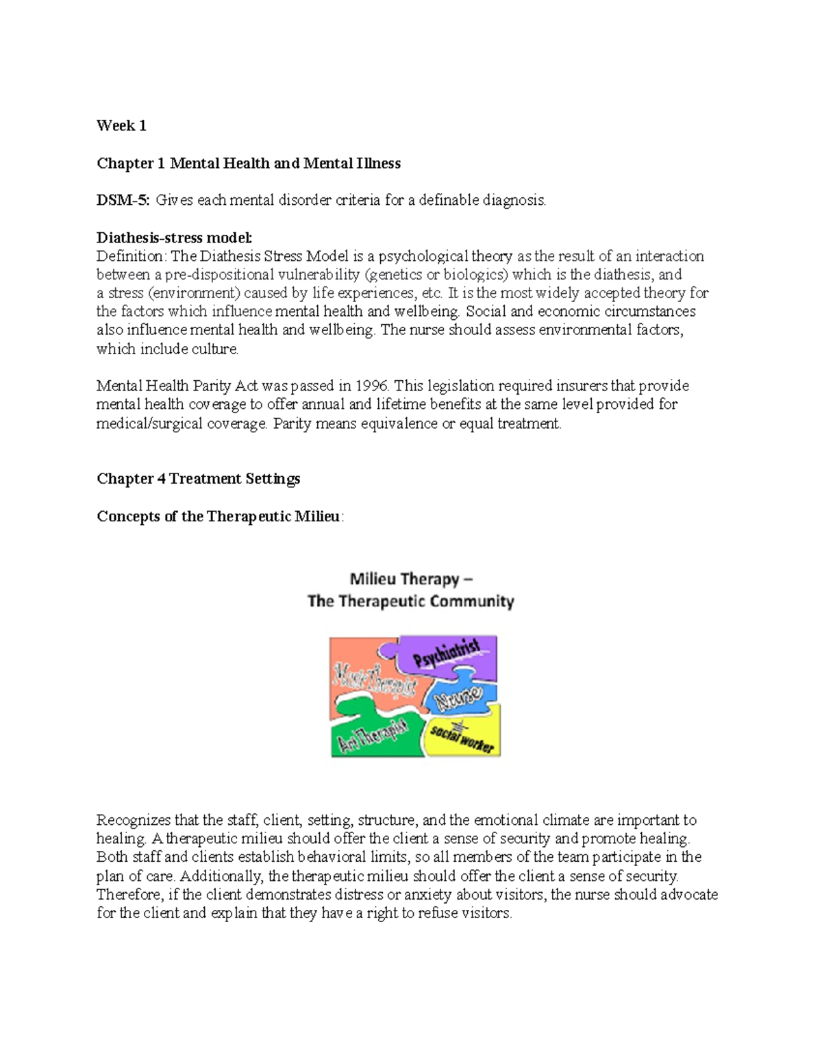 NUR 101 Final Exam Study Guide: Key Concepts in Mental Health Care ...