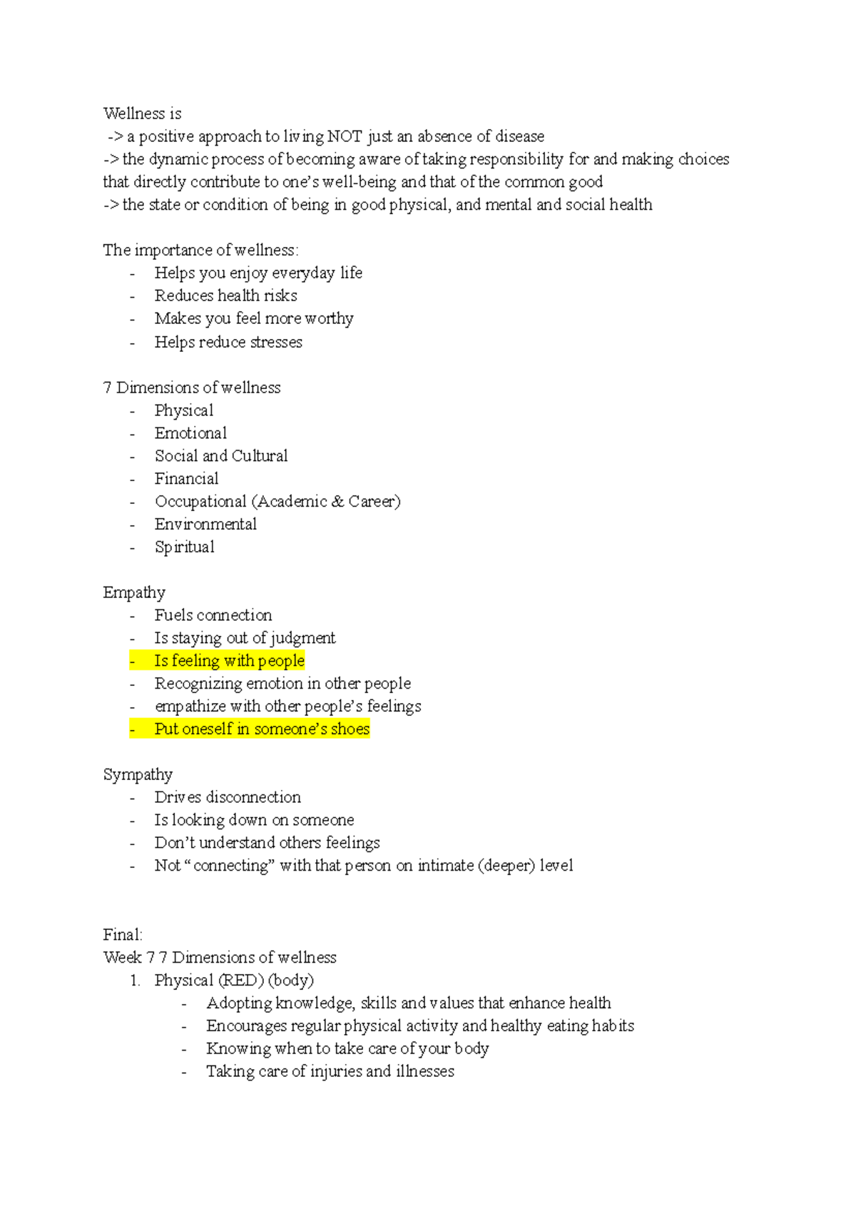 UNI PSYC 101 Final Exam Wellness and Stress Management Notes - Studocu