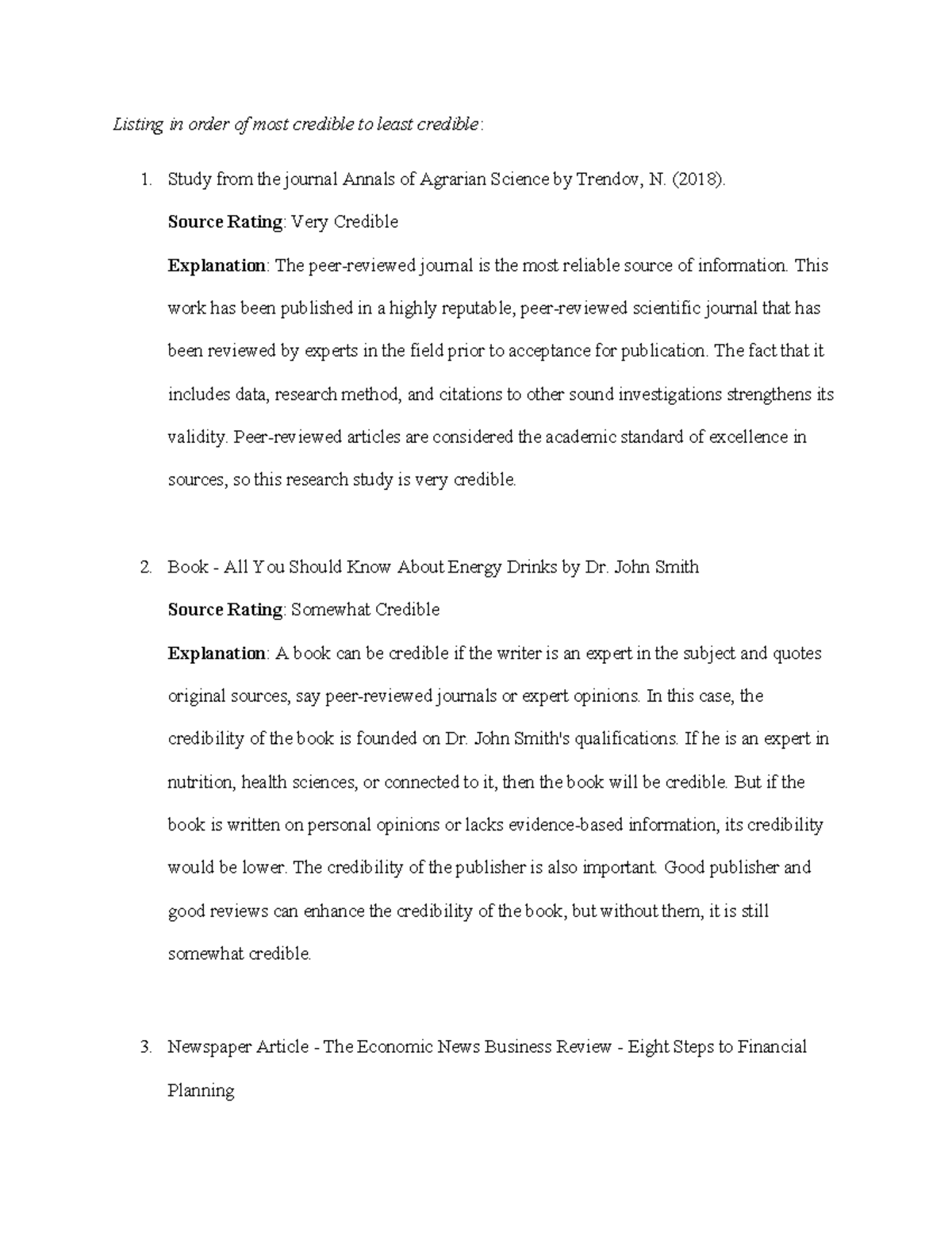 Journal Assignment - Coursework: Evaluating Source Credibility - Studocu