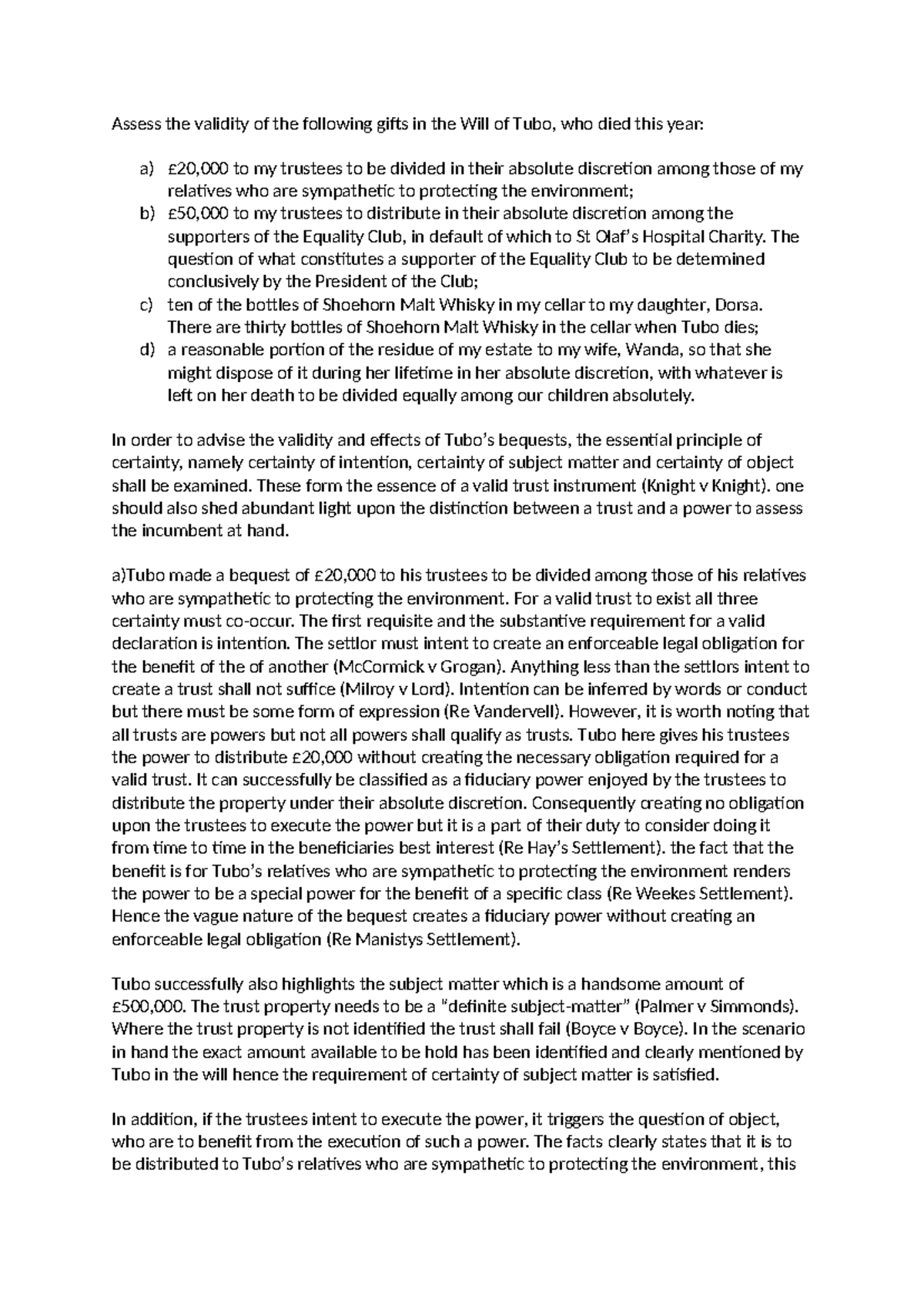 WIL 101: Certainty Issues in Tubo's Will and Trust Validity Analysis ...