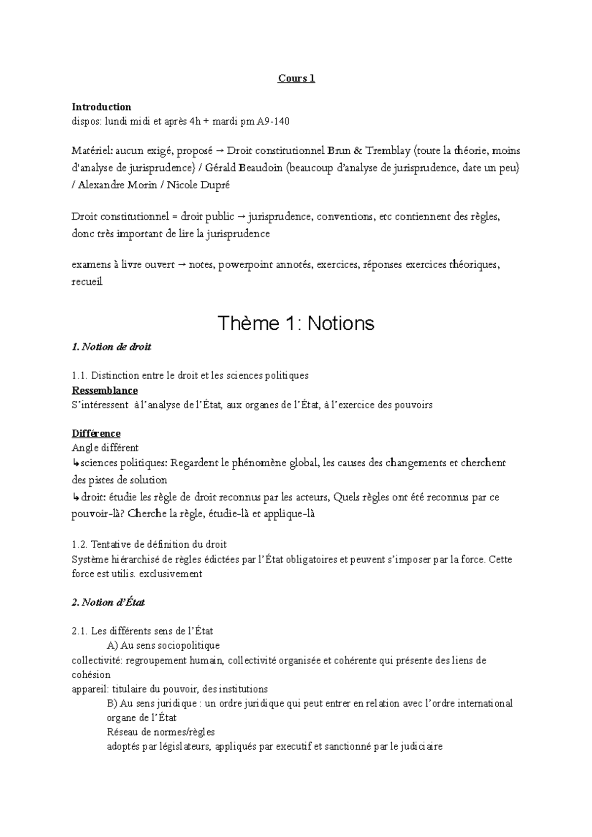 Cours 1 notes de cours - Ingride Roy - Cours 1 Introduction dispos ...