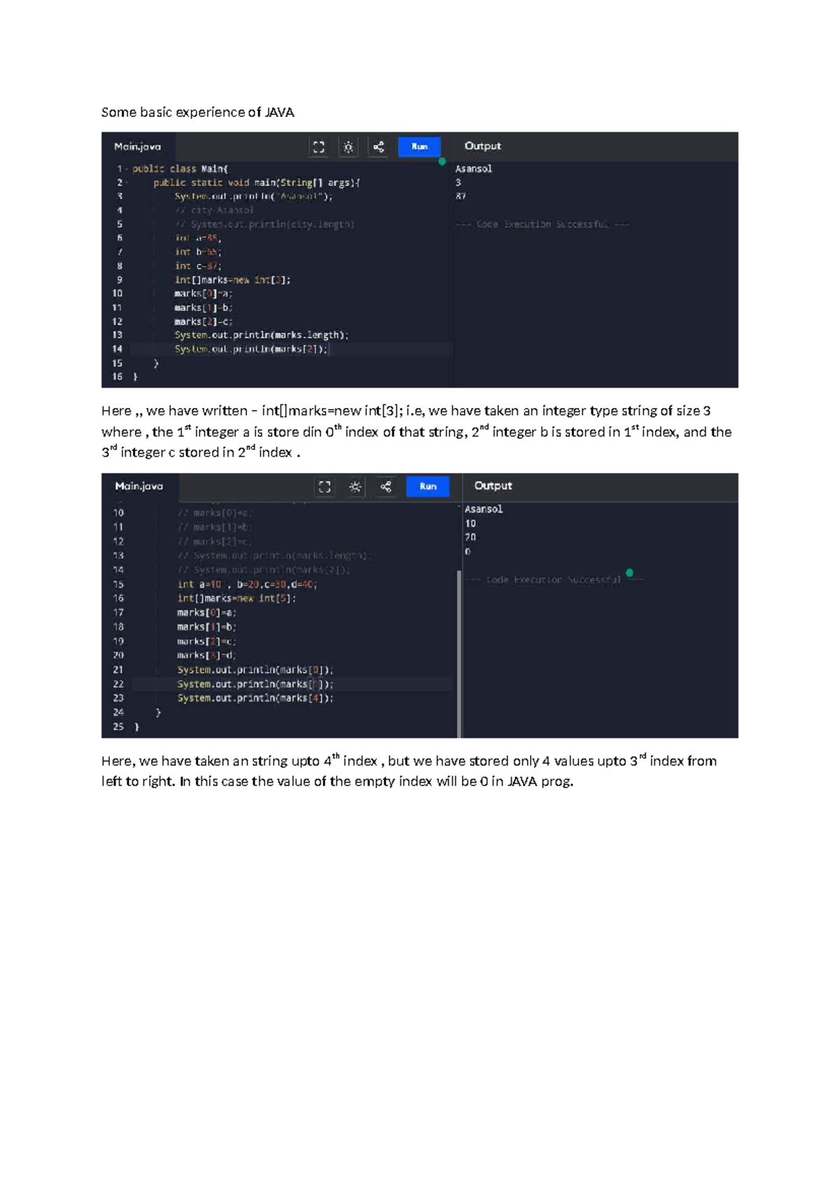Some basic experience of JAVA - Computer Science & Business Systems ...