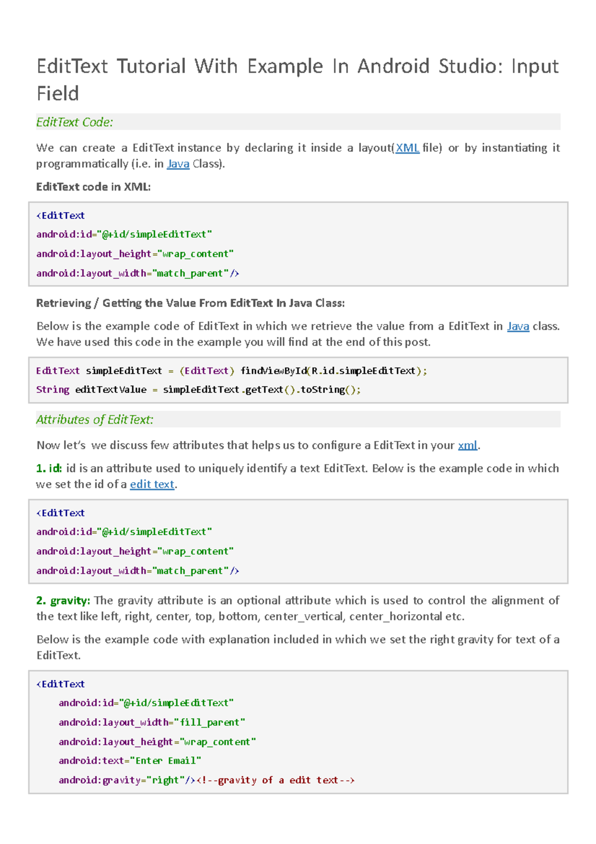 Edit Text - course - EditText Tutorial With Example In Android Studio ...