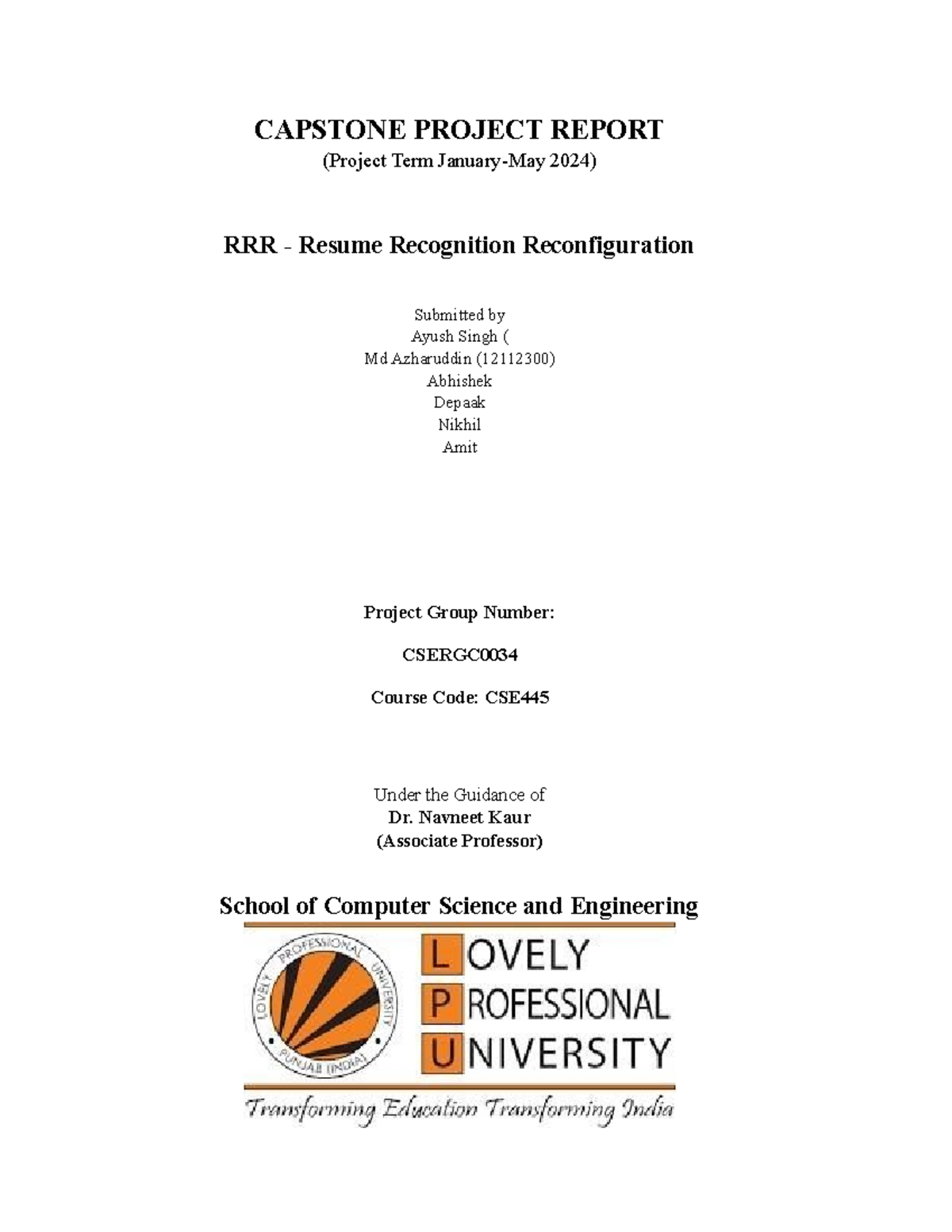 CSE RRR Capstone Project: Resume Recognition & Interview Prep Tools ...