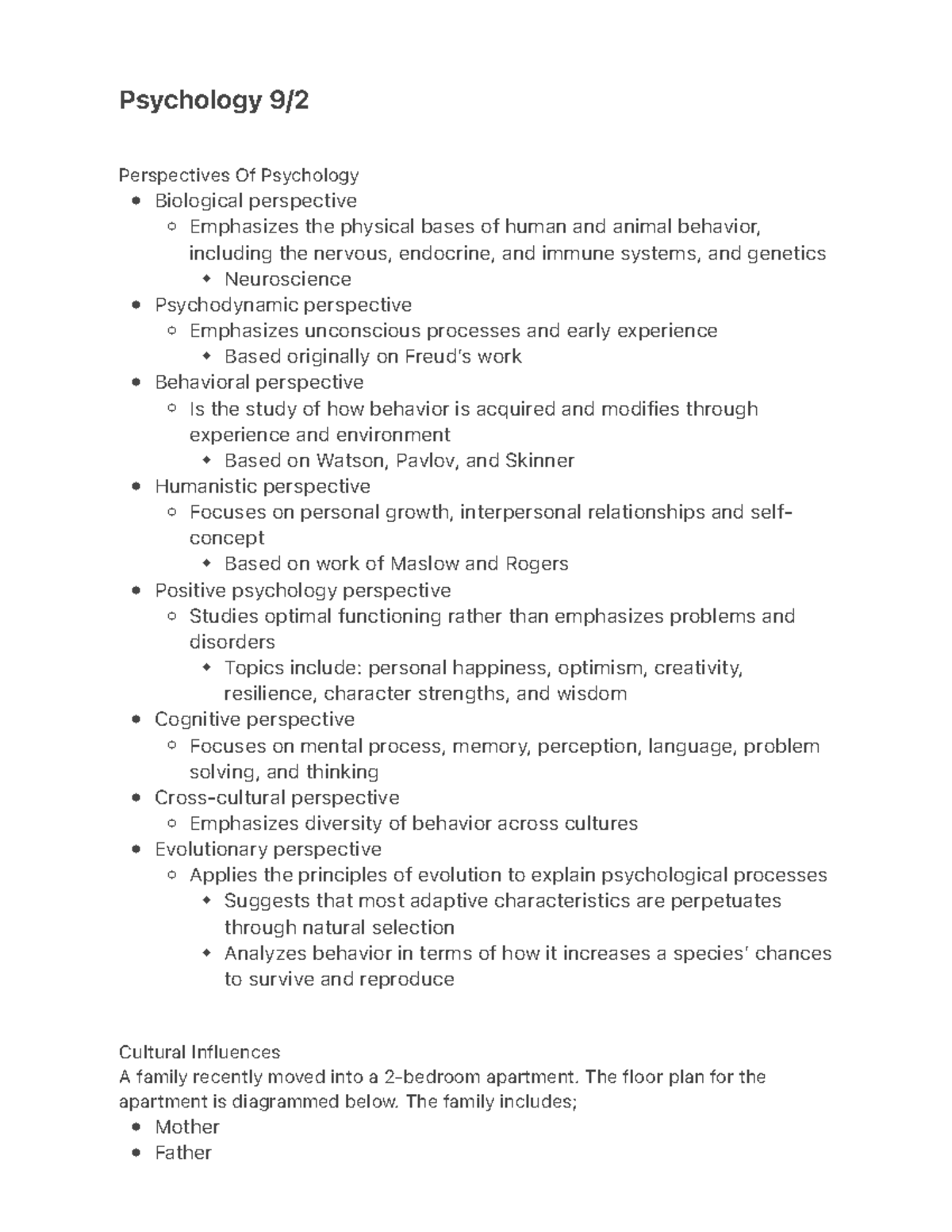 Psychology 9:2 - In class Notes - Psychology 9/ - Studocu