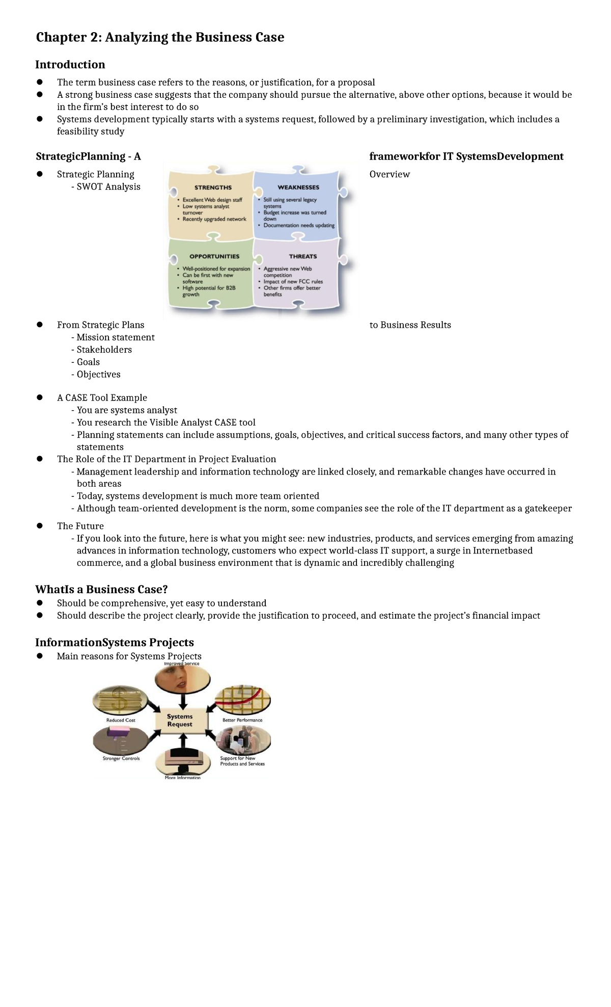 ISAD Chapter 2: Analyzing the Business Case and Feasibility Studies ...
