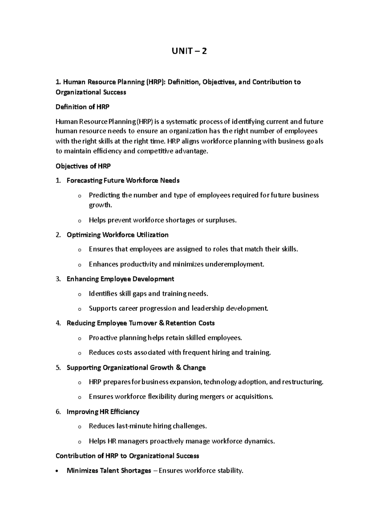 UNIT 1 QB HRM - Key Concepts and Importance of Human Resource ...