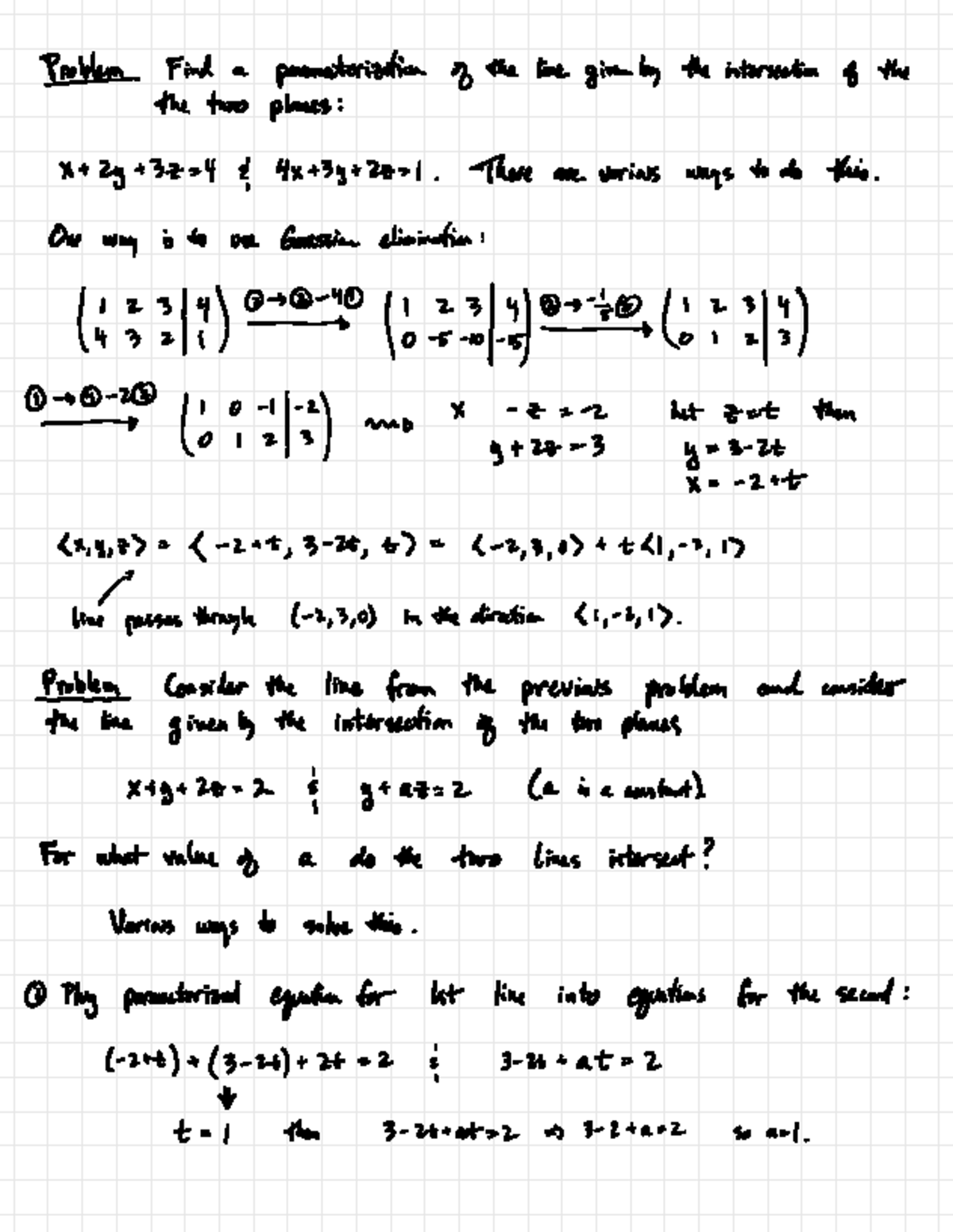 Math 2015: Lecture Notes on Gaussian Elimination and Linear Systems ...