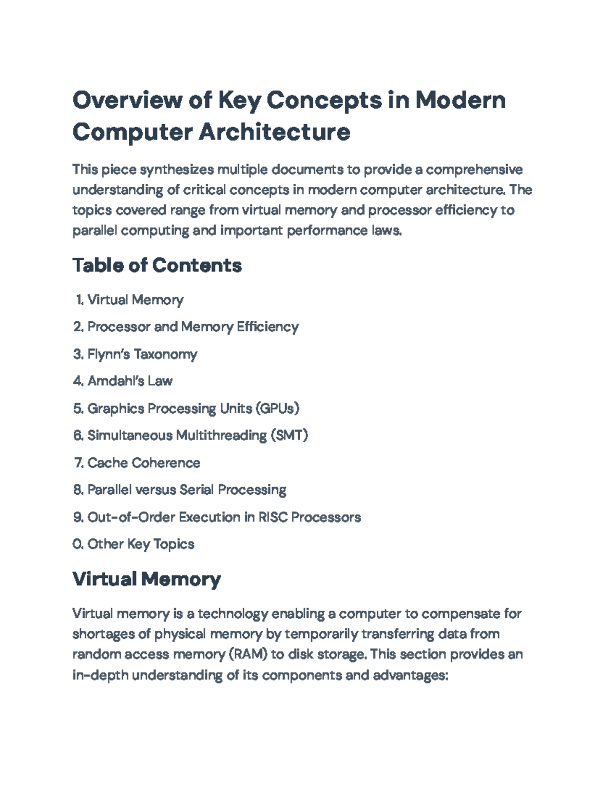 Comprehensive Overview of Key Concepts in Modern Computer Architecture ...