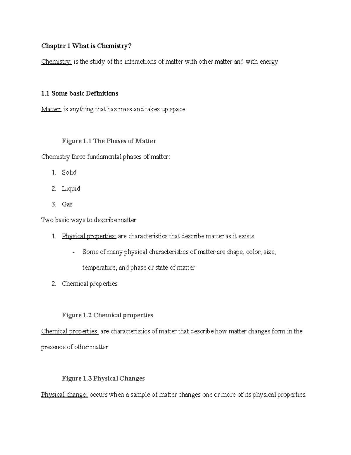 CHEM 110 Introductory to Chemistry Chapter 1 What is Chemistry Notes ...