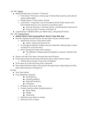 Midterm 2 Review Notes - History Lectures - February 8 th - History ...